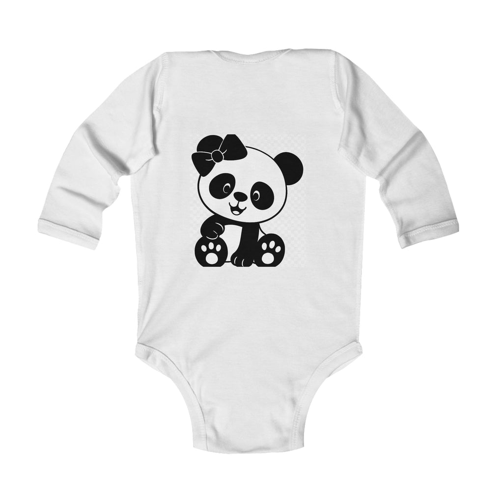 Baby Panda Bodysuit – Cute Bow Panda Infant Long Sleeve One-Piece