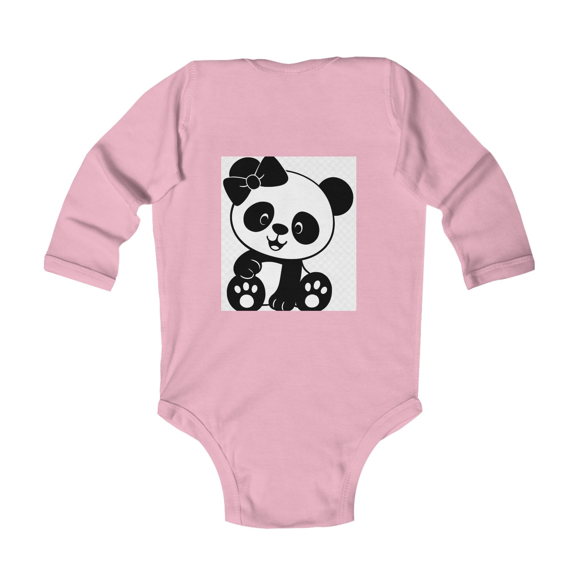 Baby Panda Bodysuit – Cute Bow Panda Infant Long Sleeve One-Piece
