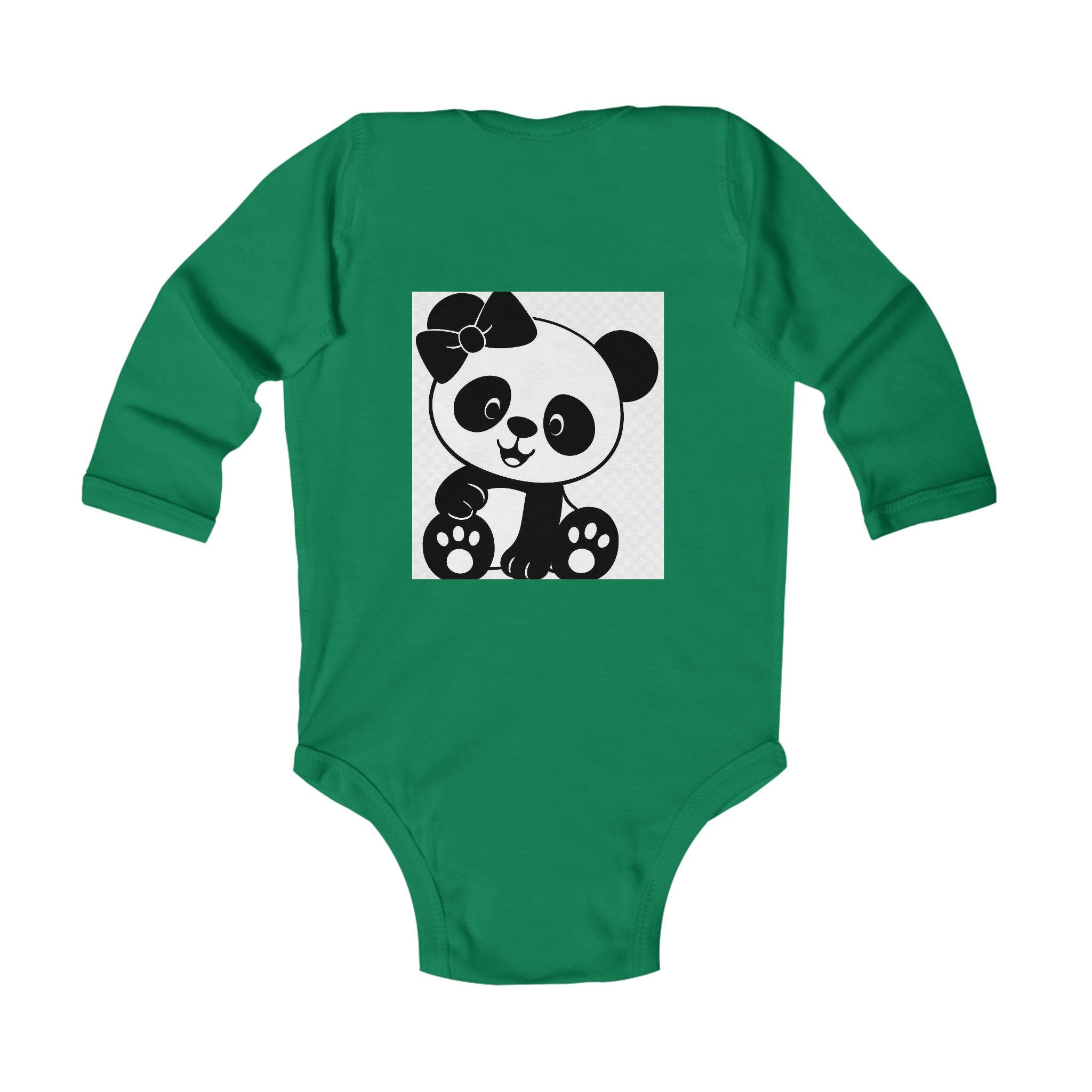 Baby Panda Bodysuit – Cute Bow Panda Infant Long Sleeve One-Piece