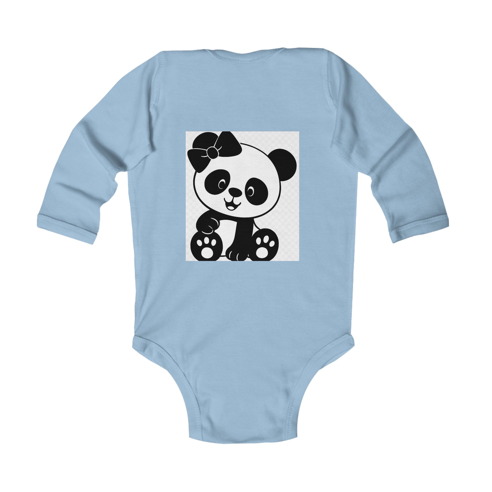 Baby Panda Bodysuit – Cute Bow Panda Infant Long Sleeve One-Piece