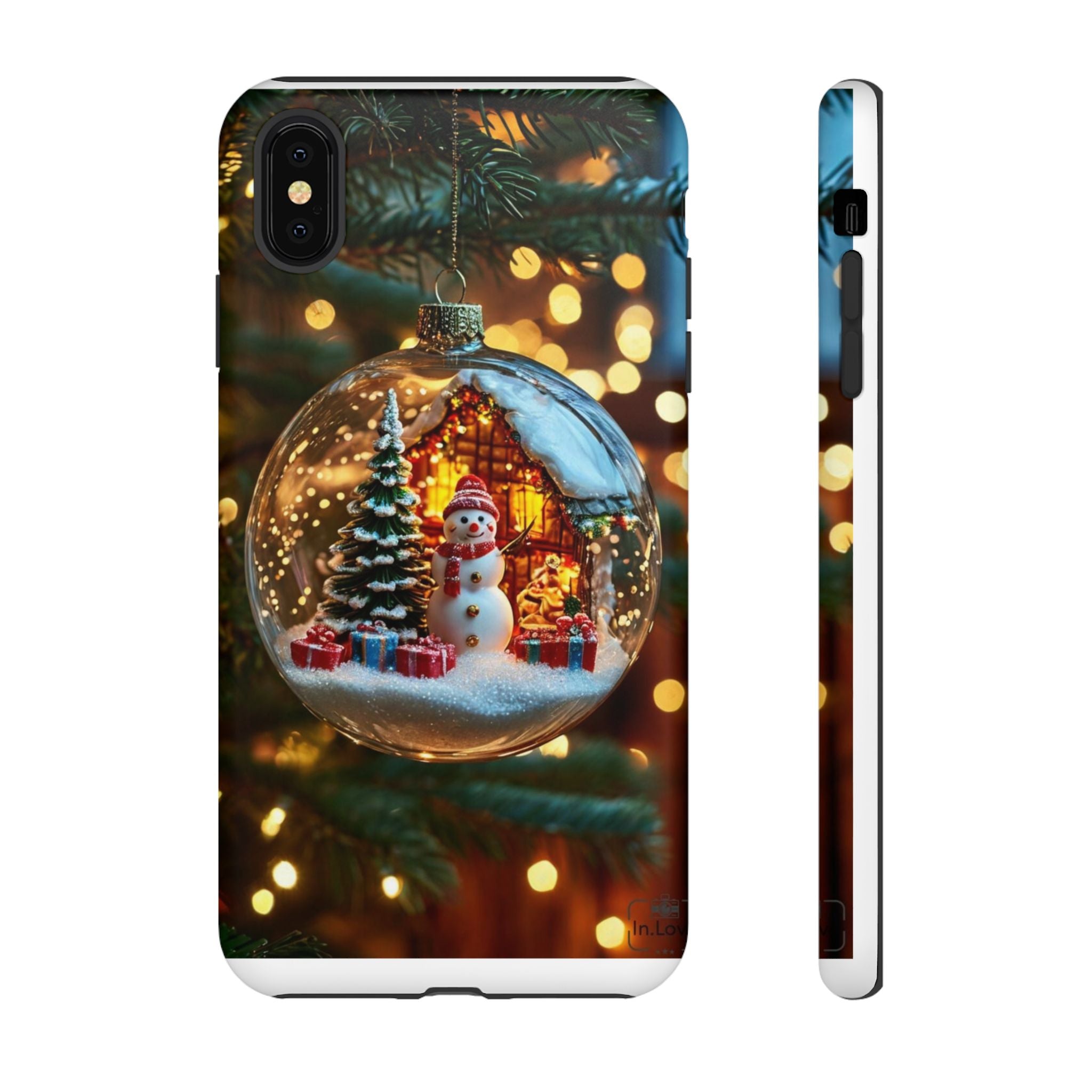 Christmas Snow Globe Phone Case — Festive Snowman Ornament Design