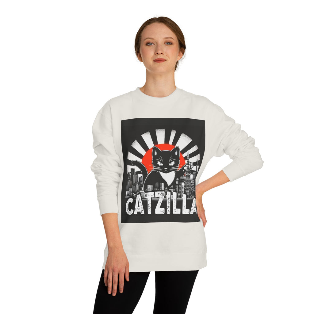 Catzilla Graphic Sweatshirt — Retro Monster Cat City Tee