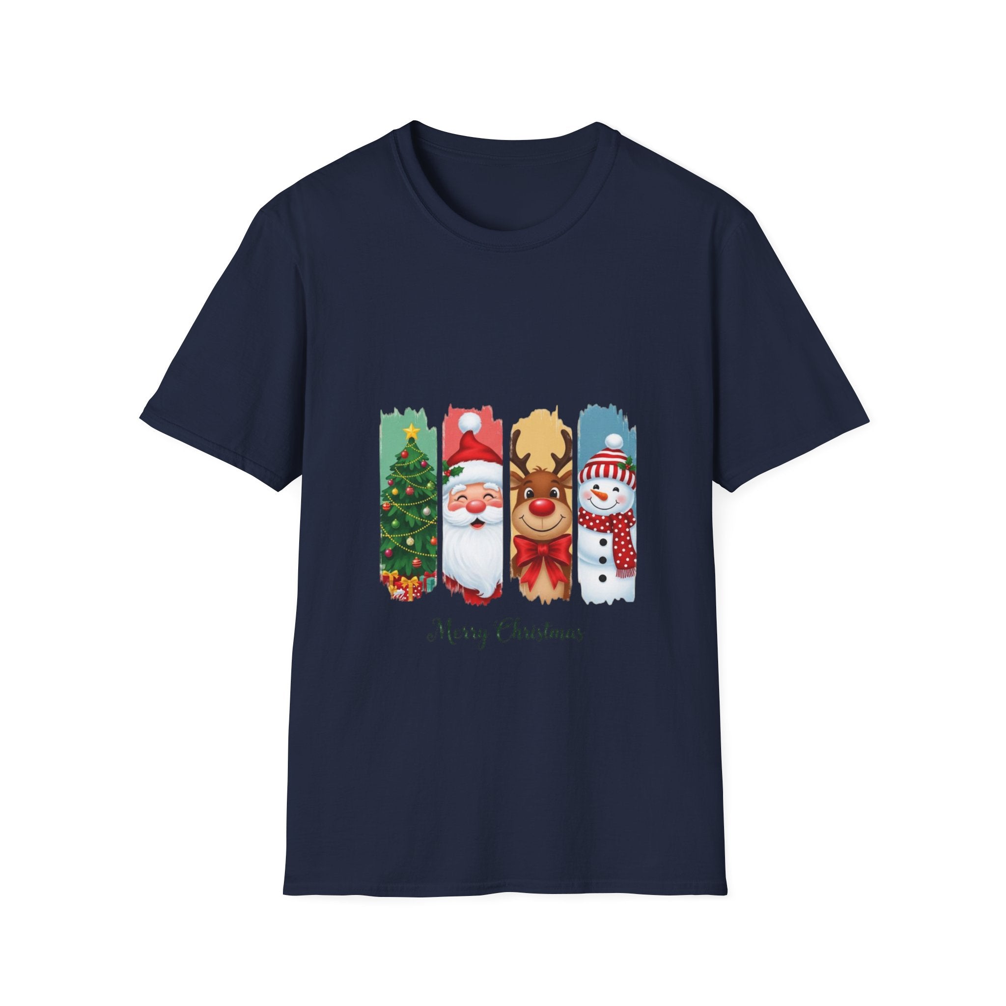 Christmas Characters T-Shirt — Merry Christmas Santa, Reindeer & Snowman Holiday Tee