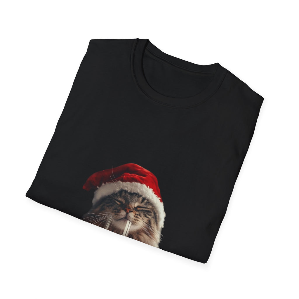 Christmas Cat T-Shirt – Cute Tabby Wearing Santa Hat Holiday Tee