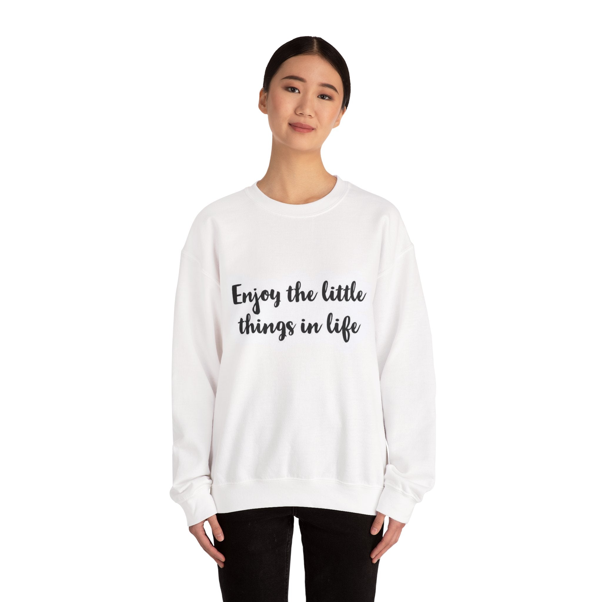 Enjoy the Little Things Crewneck Sweatshirt — Cozy Inspirational Pullover
