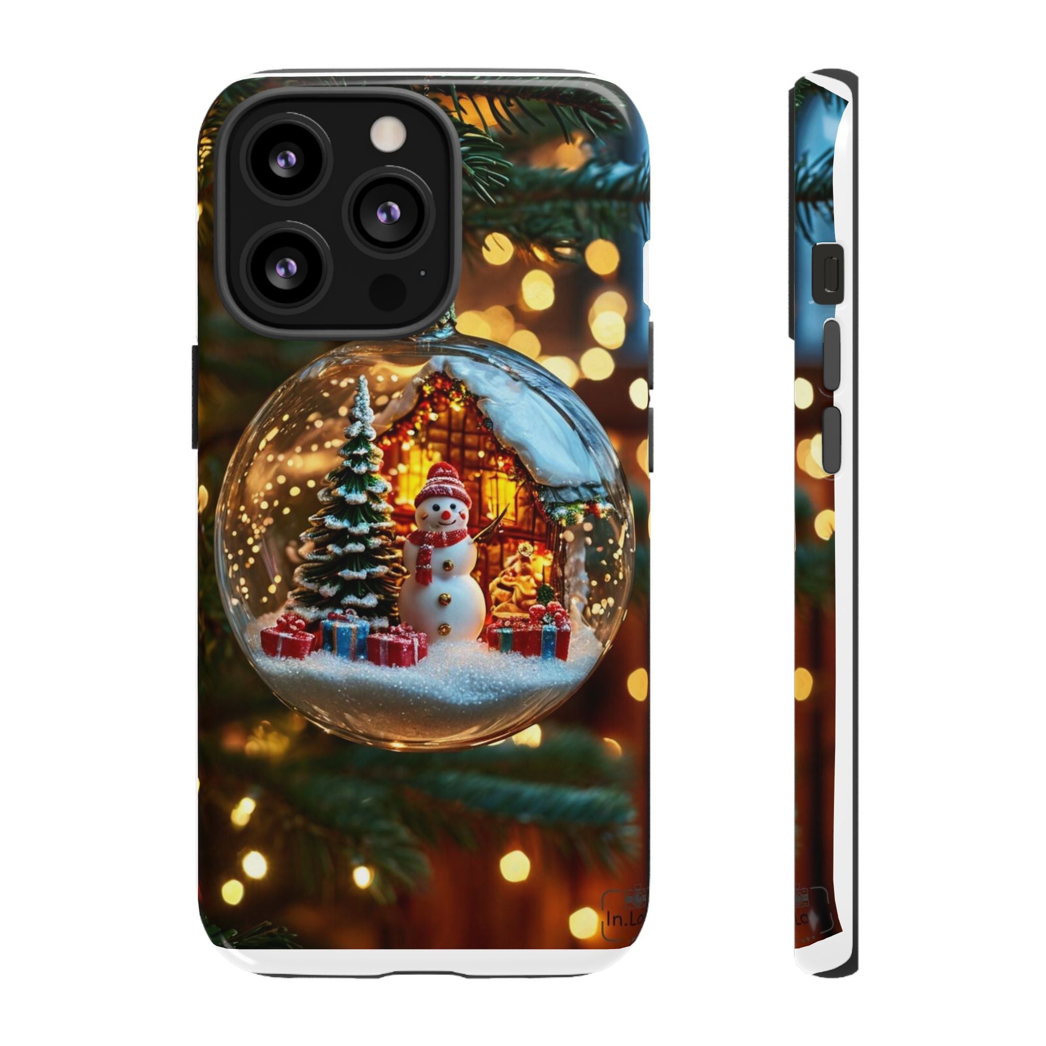Christmas Snow Globe Phone Case — Festive Snowman Ornament Design