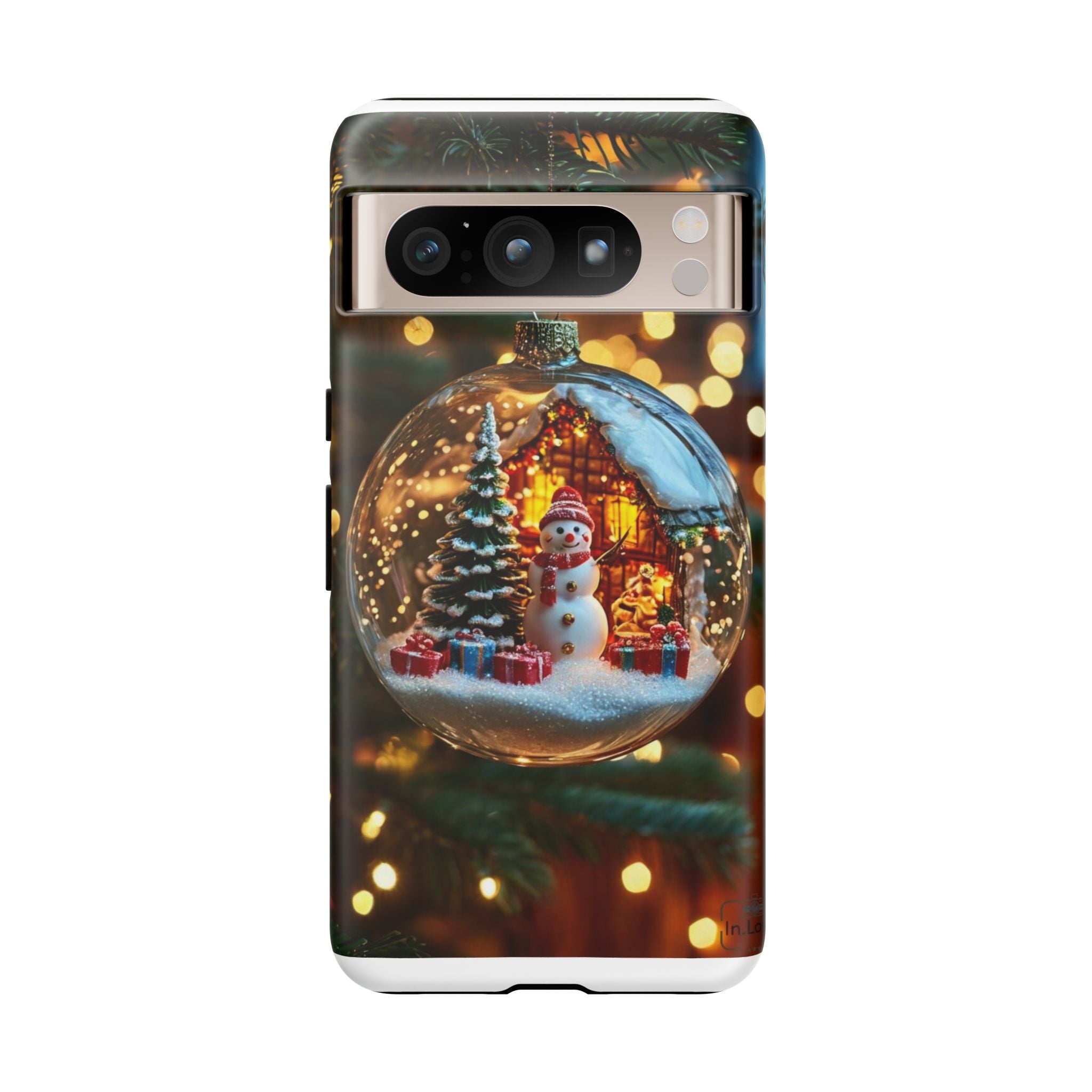 Christmas Snow Globe Phone Case — Festive Snowman Ornament Design