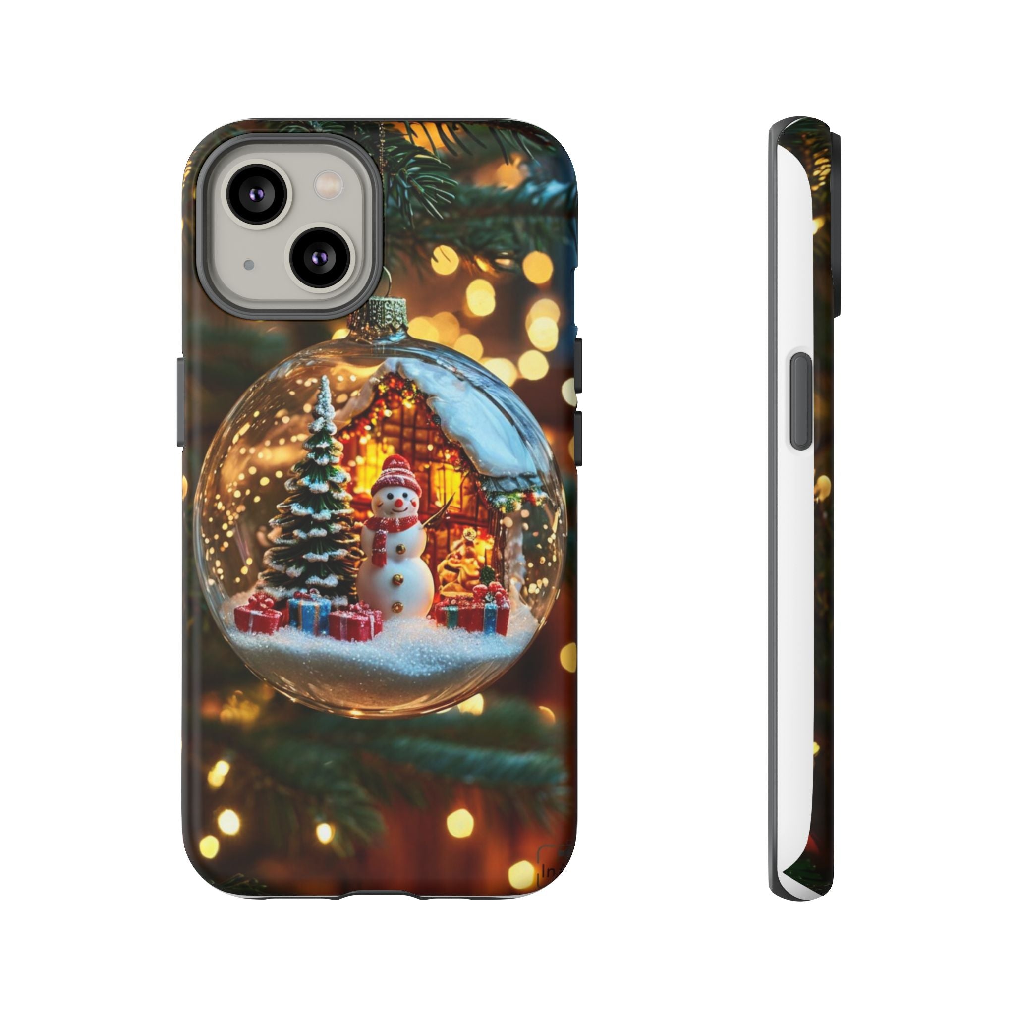 Christmas Snow Globe Phone Case — Festive Snowman Ornament Design