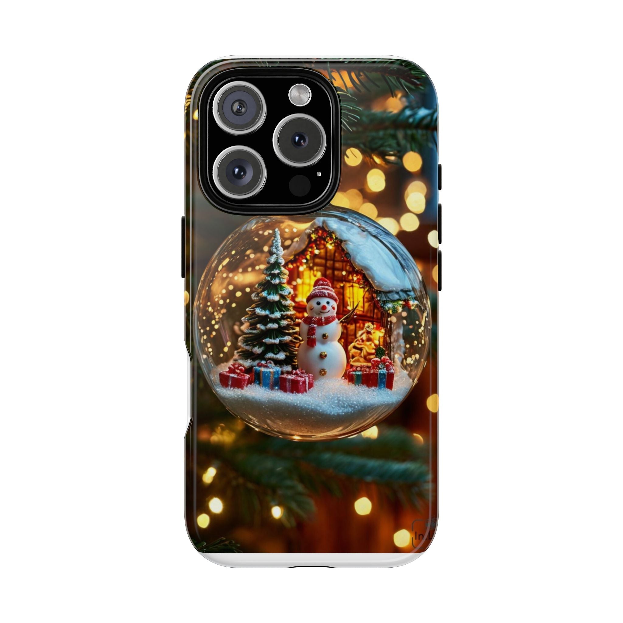 Christmas Snow Globe Phone Case — Festive Snowman Ornament Design