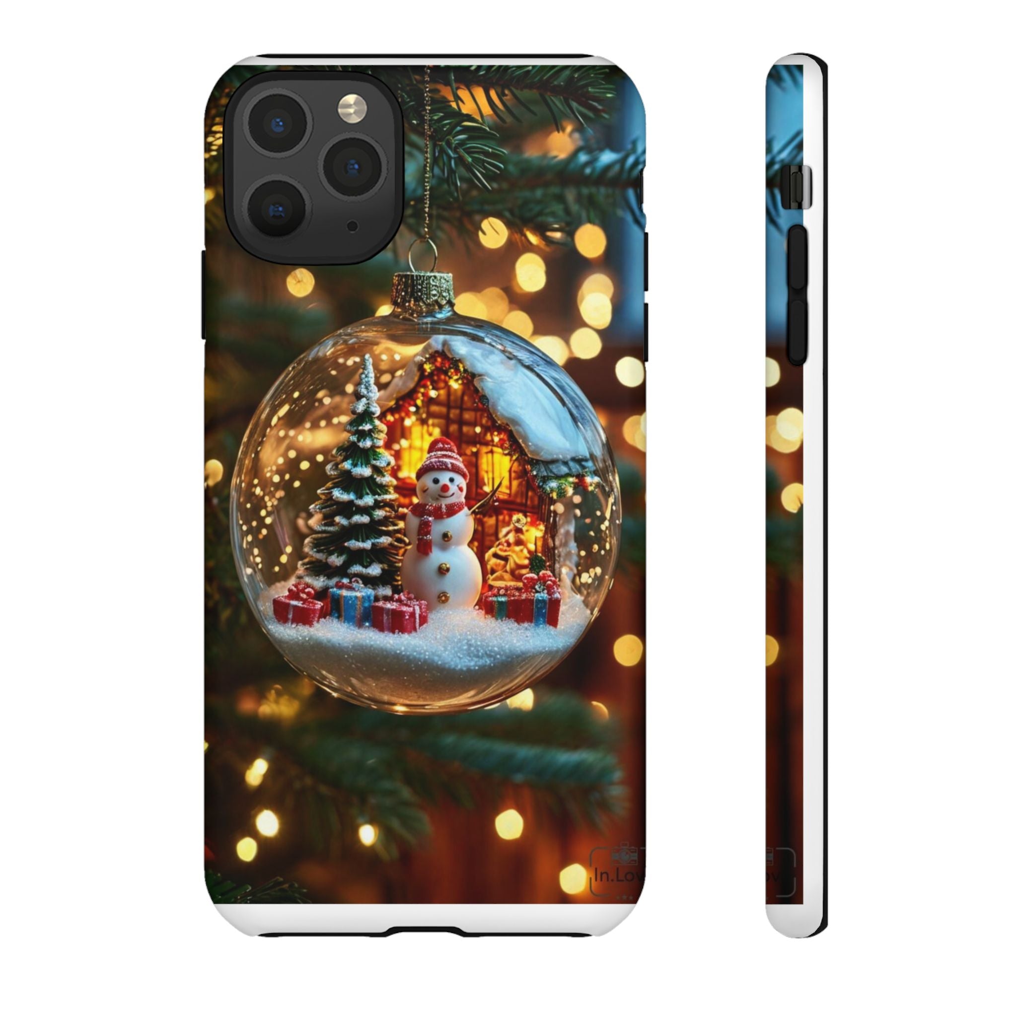 Christmas Snow Globe Phone Case — Festive Snowman Ornament Design
