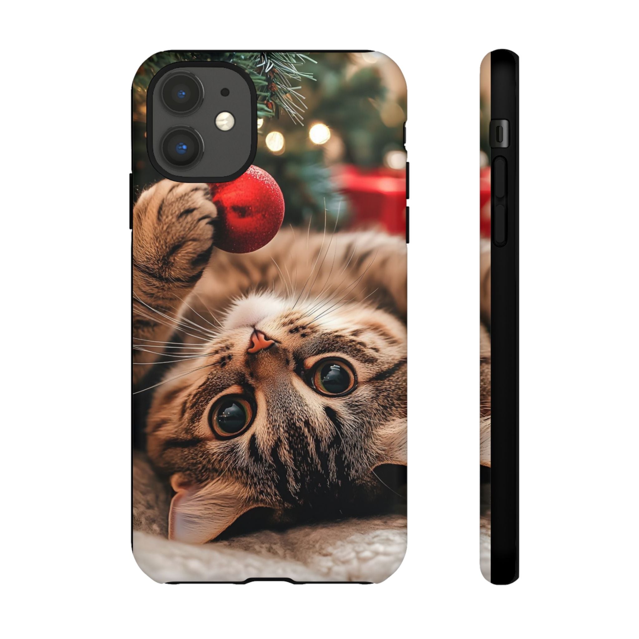 Cute Christmas Kitten Phone Case — Tough Protective Smartphone Cover