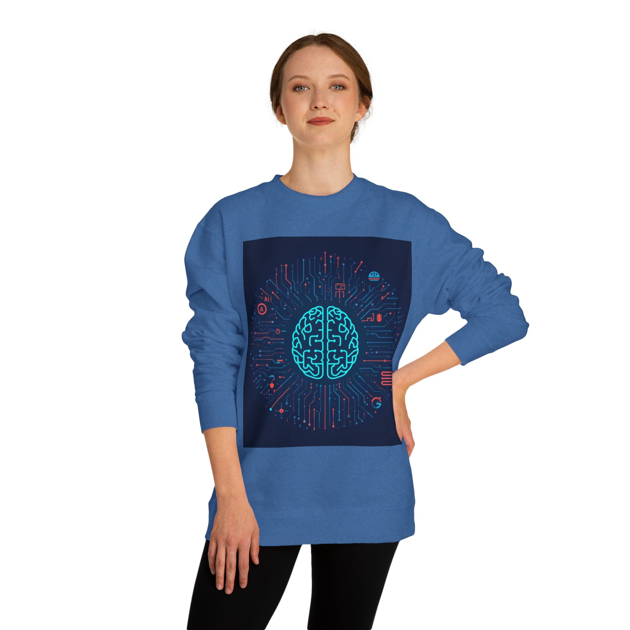 AI Brain Circuit Crewneck Sweatshirt