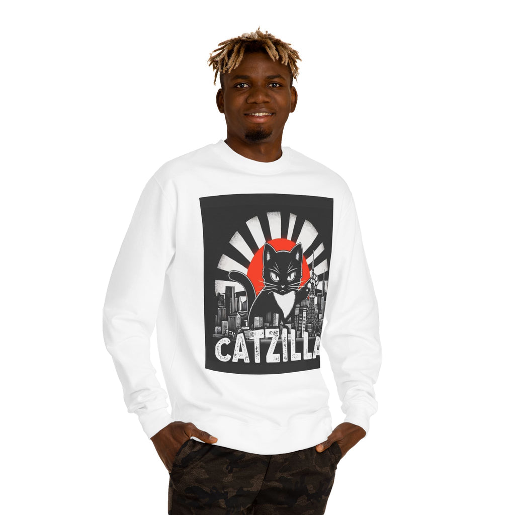 Catzilla Graphic Sweatshirt — Retro Monster Cat City Tee