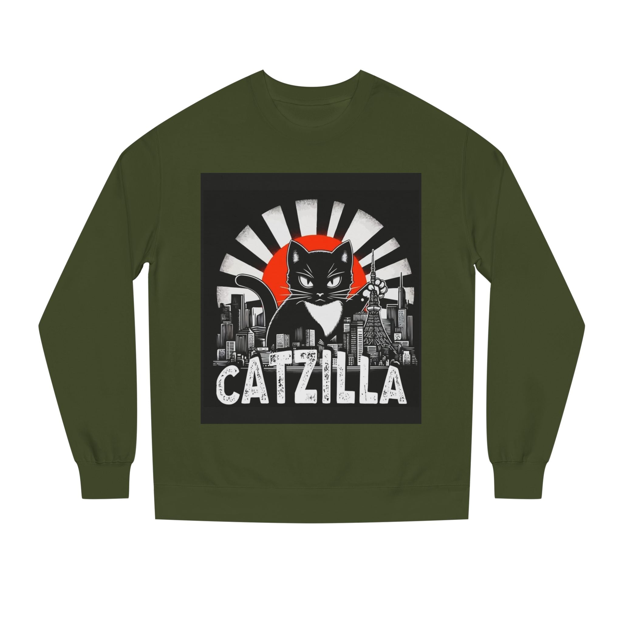 Catzilla Graphic Sweatshirt — Retro Monster Cat City Tee