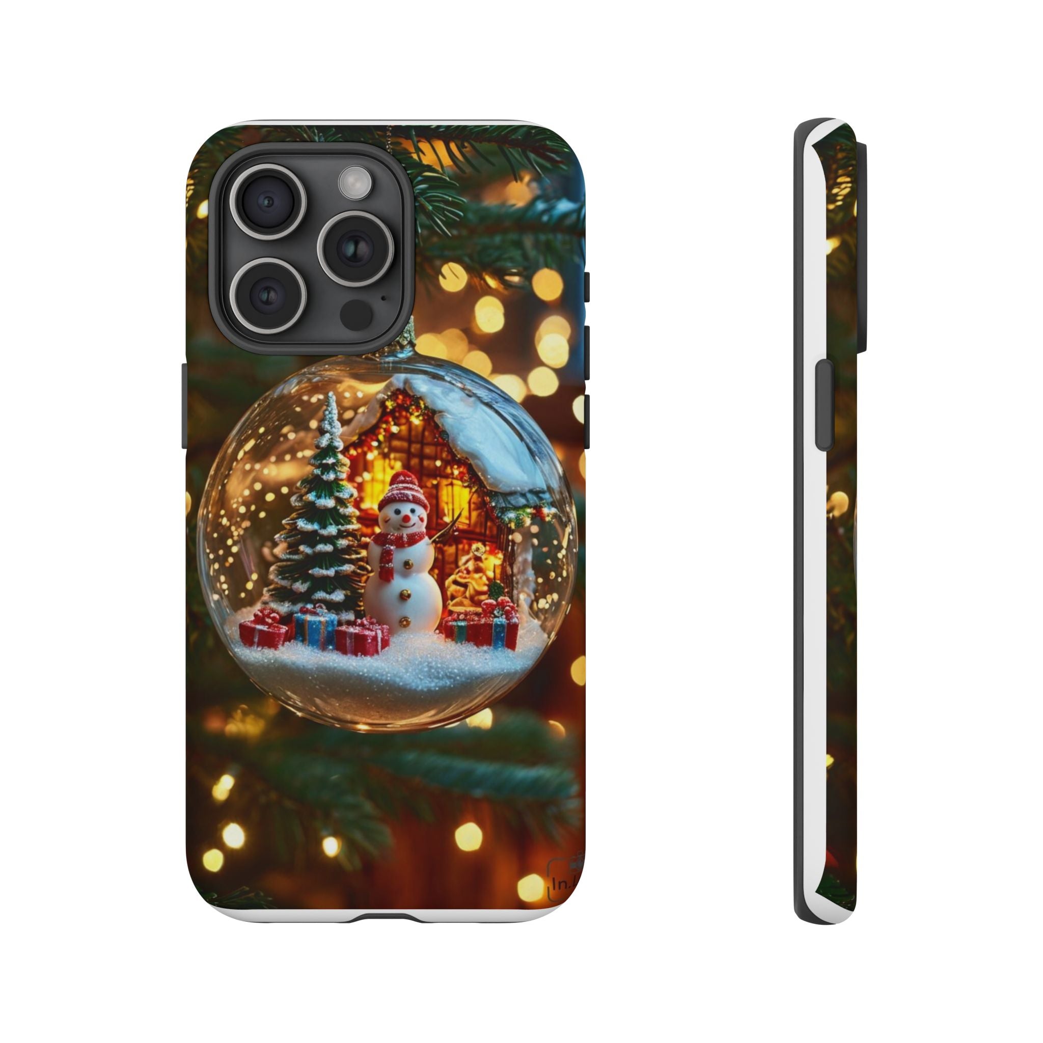 Christmas Snow Globe Phone Case — Festive Snowman Ornament Design