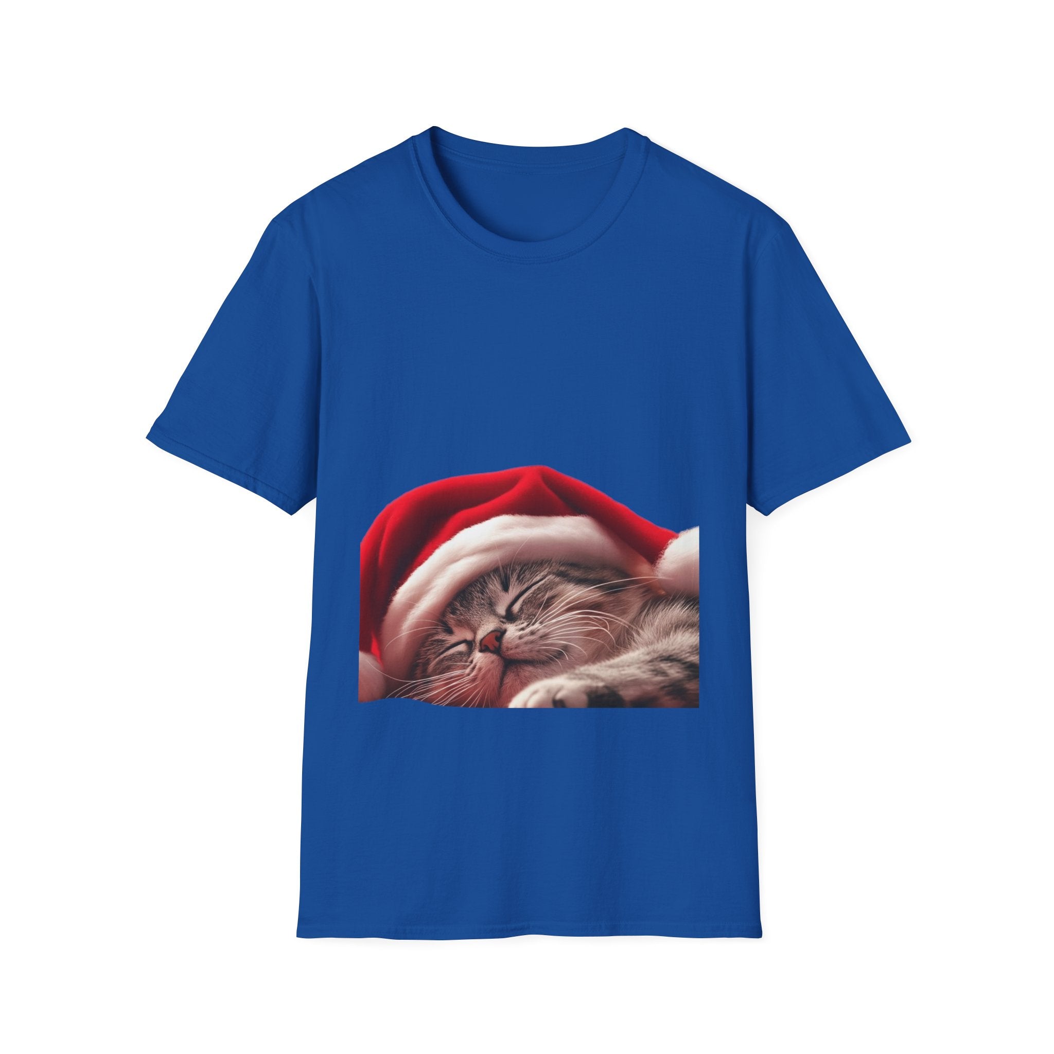 Christmas Sleeping Cat T-Shirt — Cute Holiday Kitty in Santa Hat