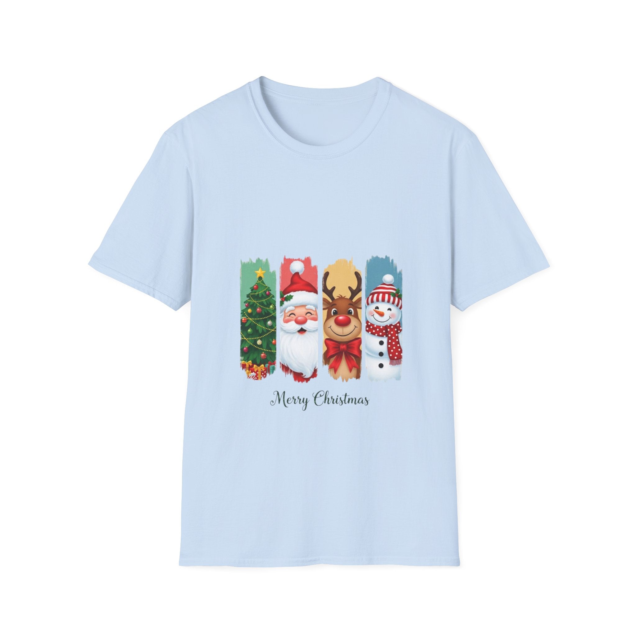 Christmas Characters T-Shirt — Merry Christmas Santa, Reindeer & Snowman Holiday Tee