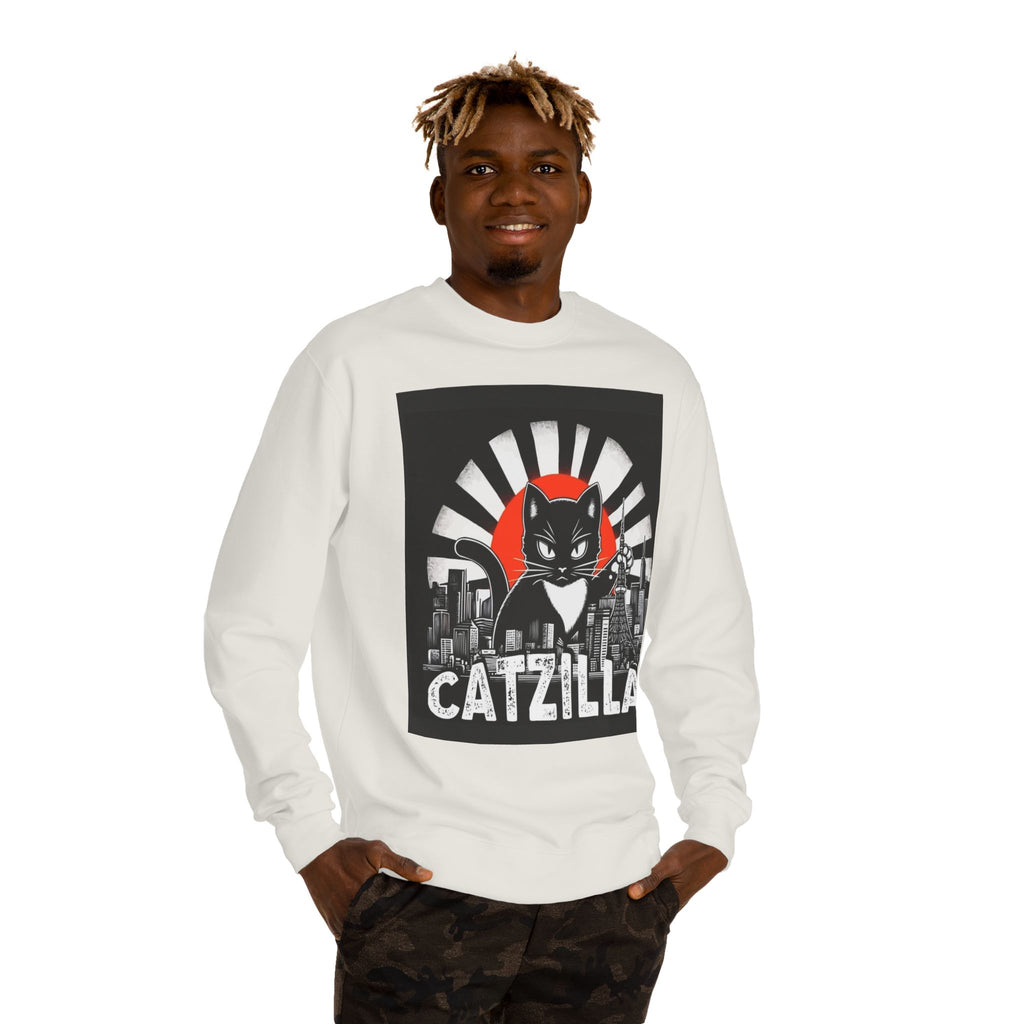 Catzilla Graphic Sweatshirt — Retro Monster Cat City Tee