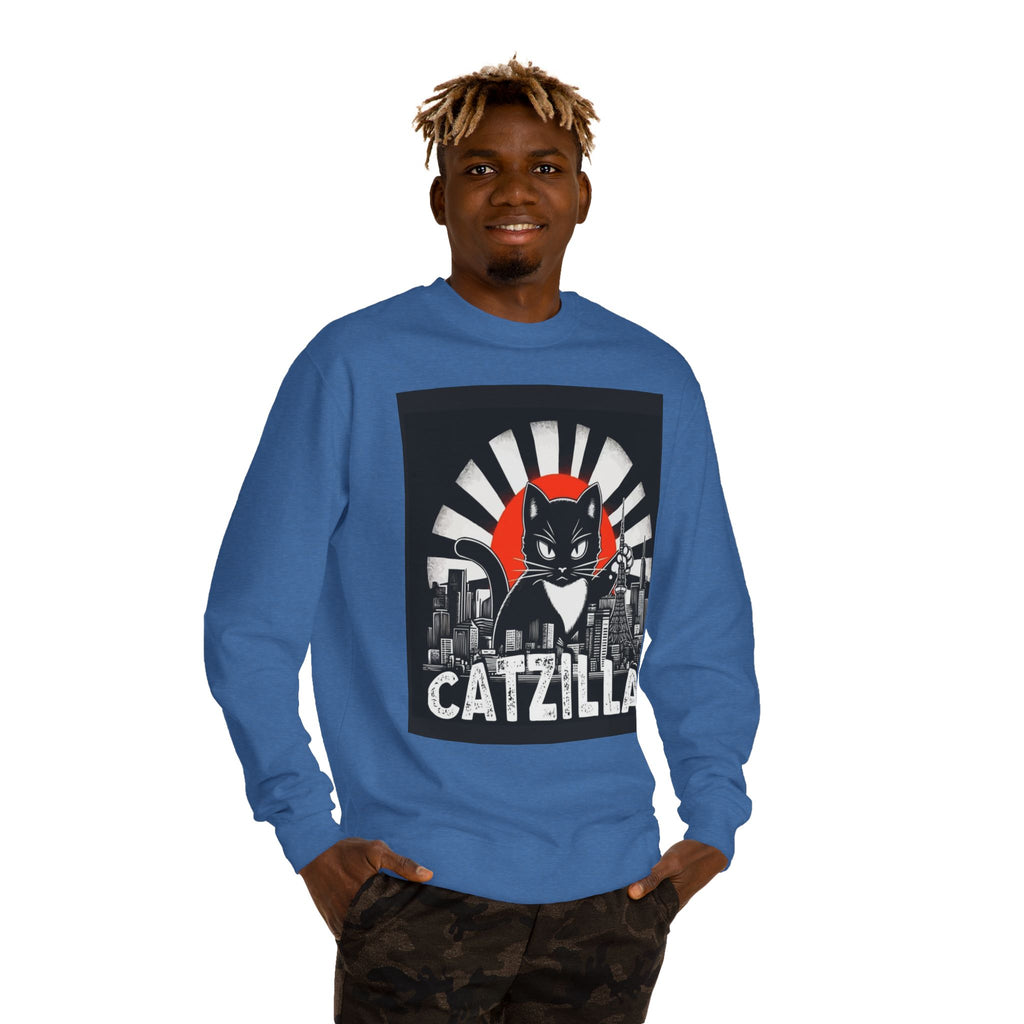 Catzilla Graphic Sweatshirt — Retro Monster Cat City Tee