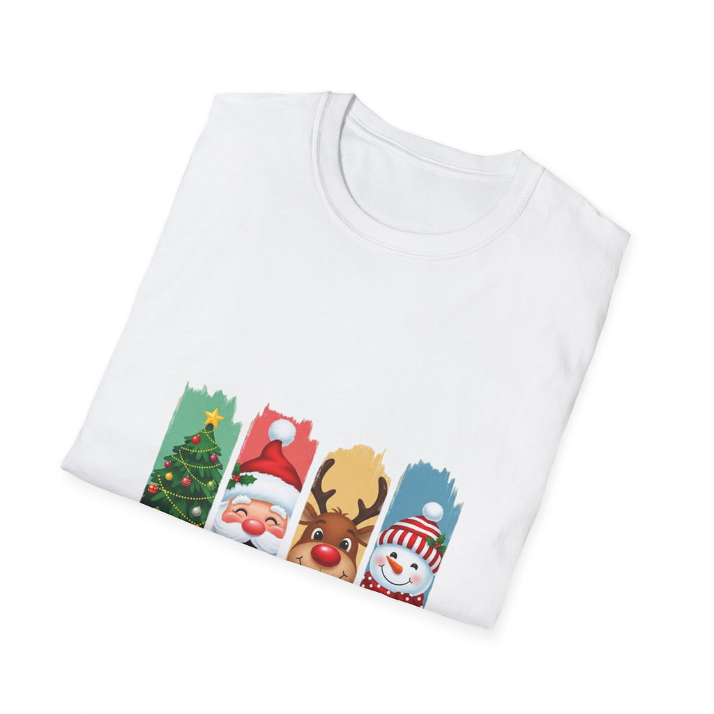 Christmas Characters T-Shirt — Merry Christmas Santa, Reindeer & Snowman Holiday Tee