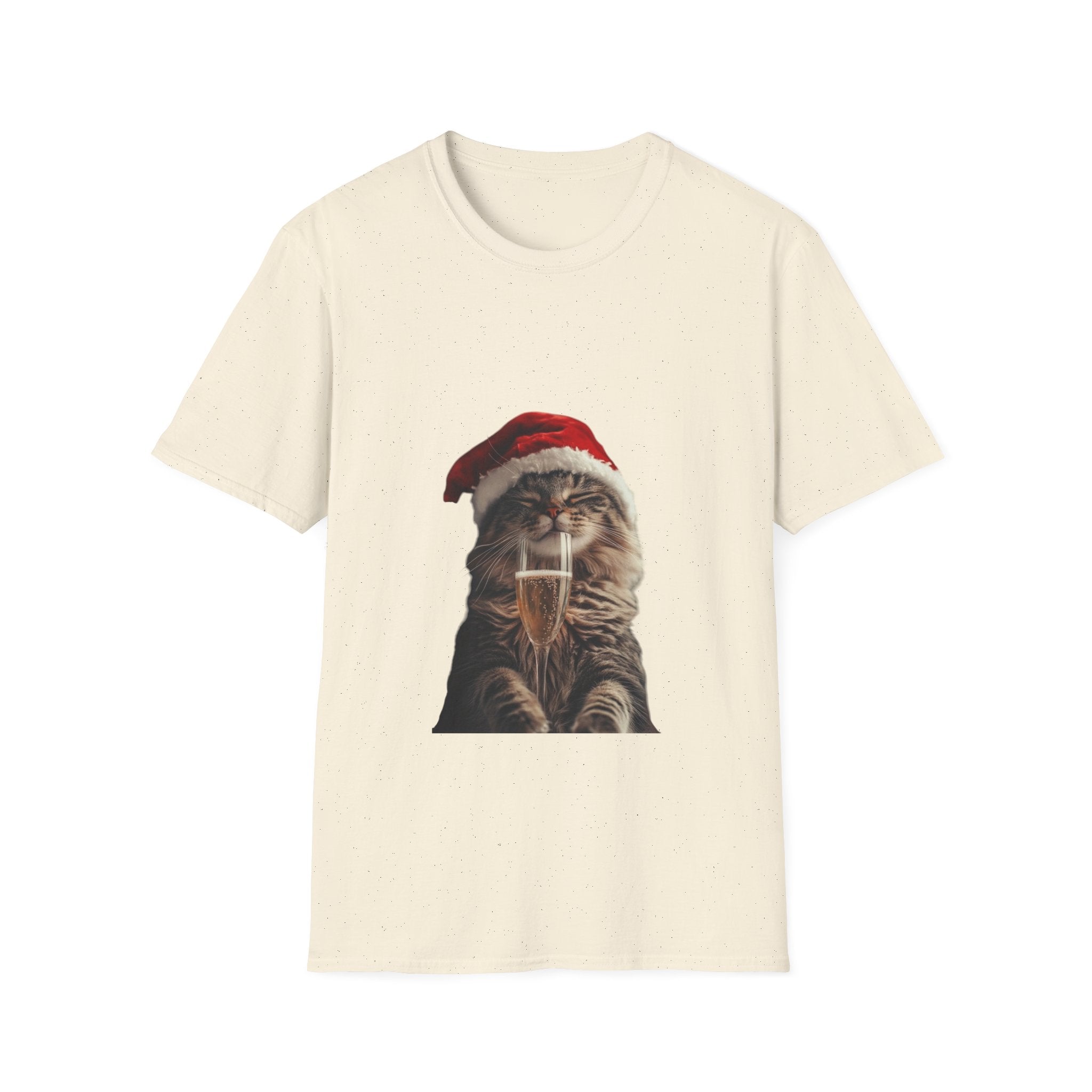 Christmas Cat T-Shirt – Cute Tabby Wearing Santa Hat Holiday Tee