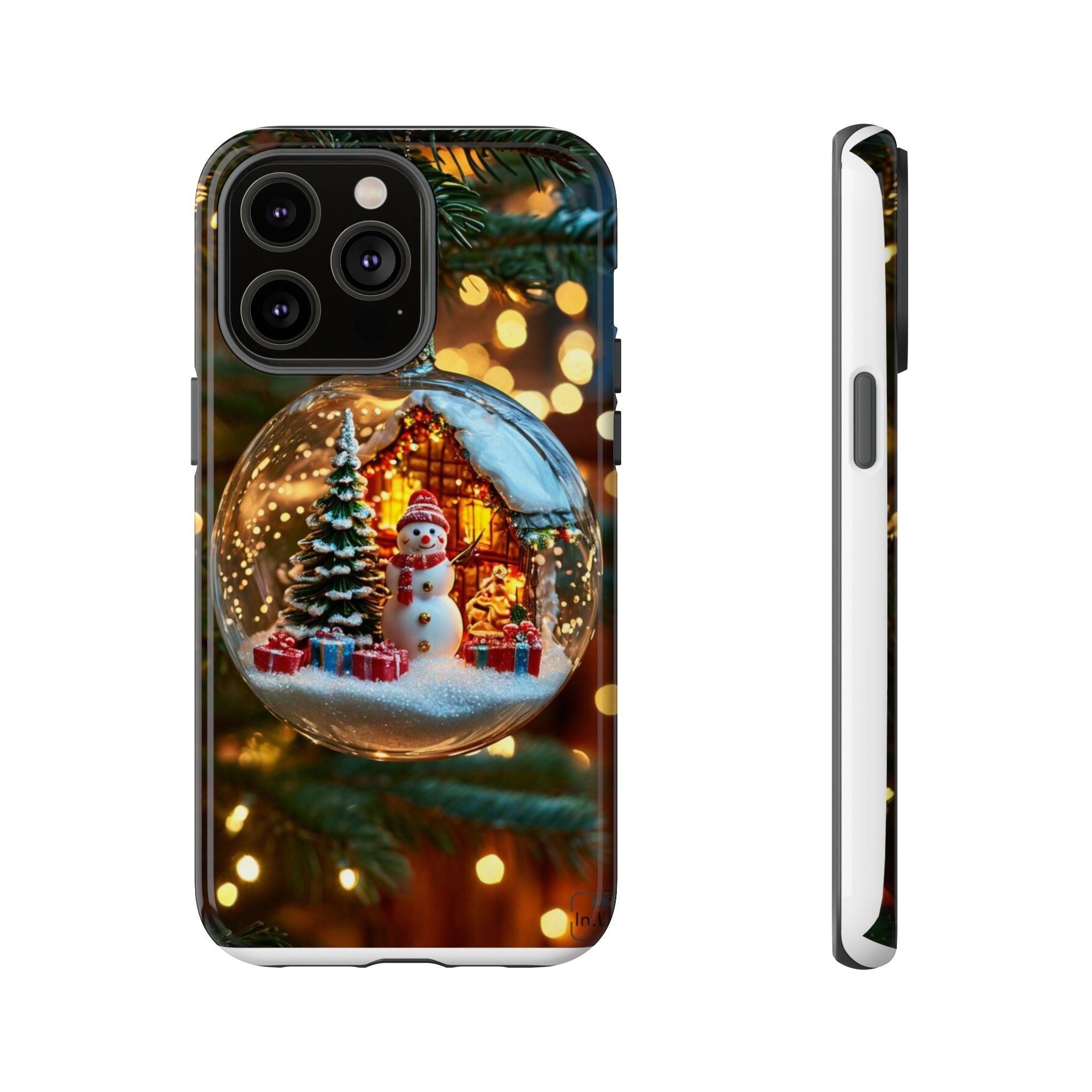 Christmas Snow Globe Phone Case — Festive Snowman Ornament Design