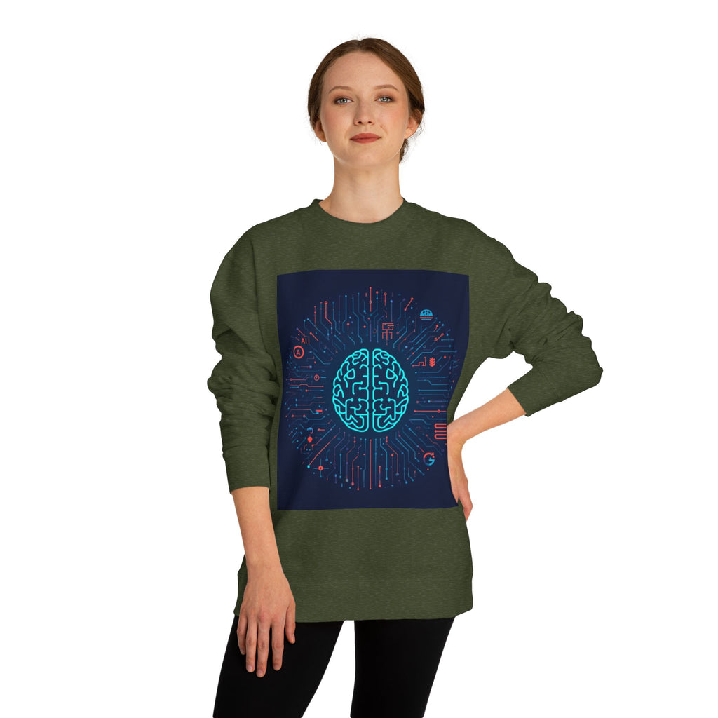AI Brain Circuit Crewneck Sweatshirt