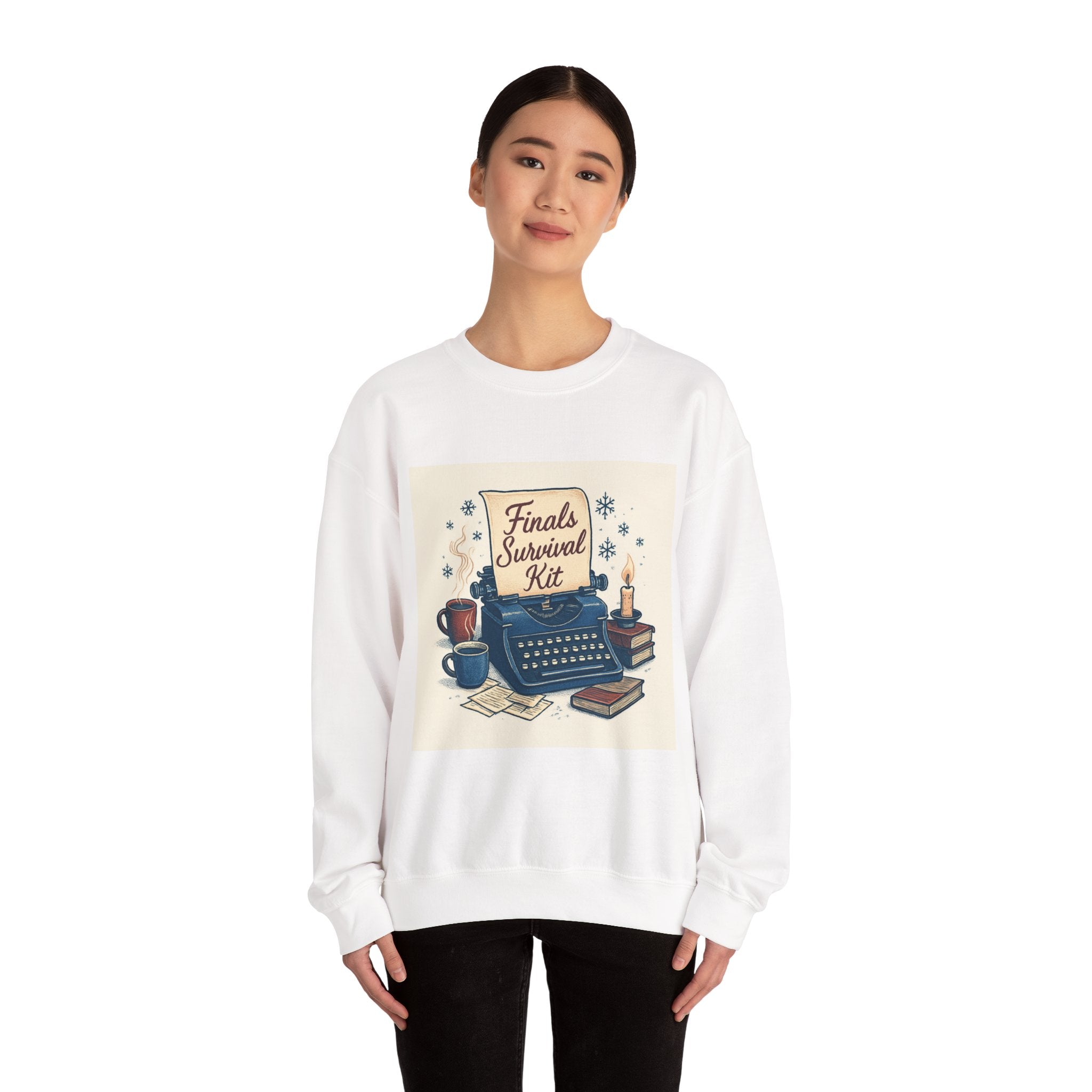 Crewneck Sweatshirt — "Finals Survival Kit" Cozy Study Crew