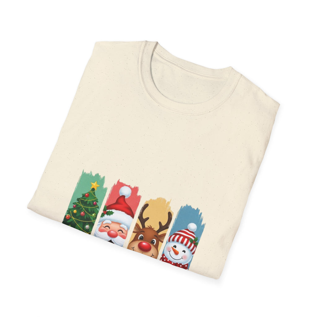 Christmas Characters T-Shirt — Merry Christmas Santa, Reindeer & Snowman Holiday Tee