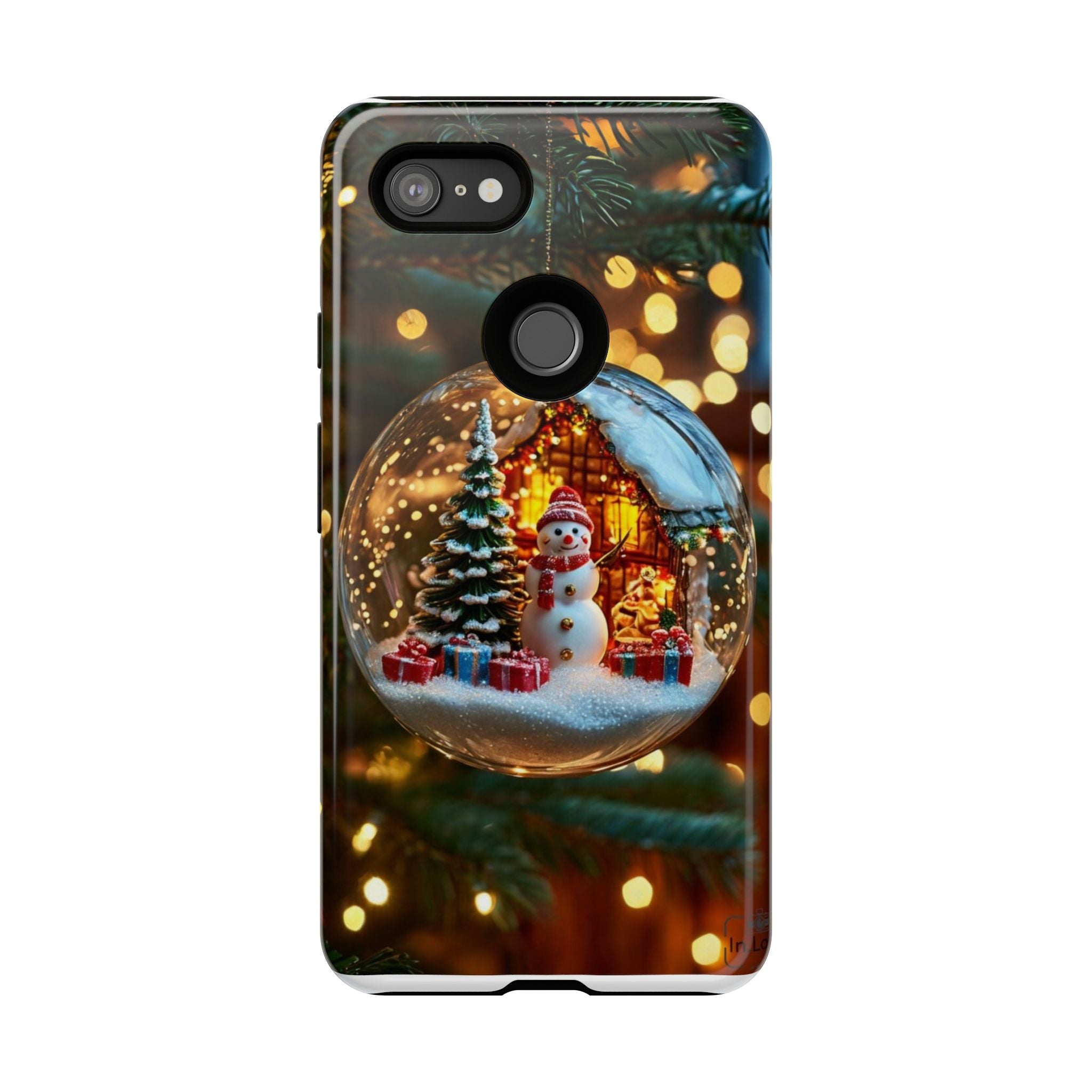 Christmas Snow Globe Phone Case — Festive Snowman Ornament Design