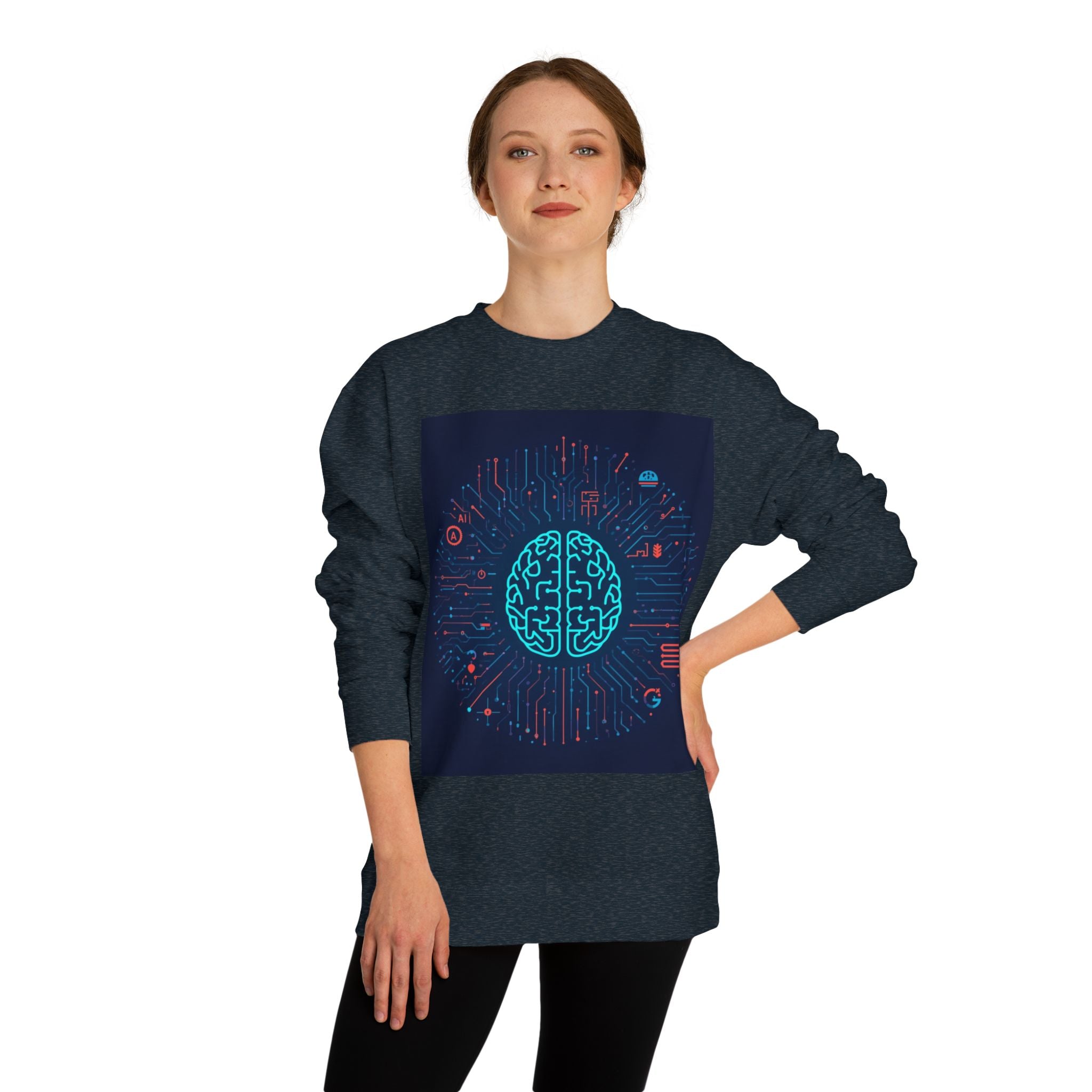 AI Brain Circuit Crewneck Sweatshirt