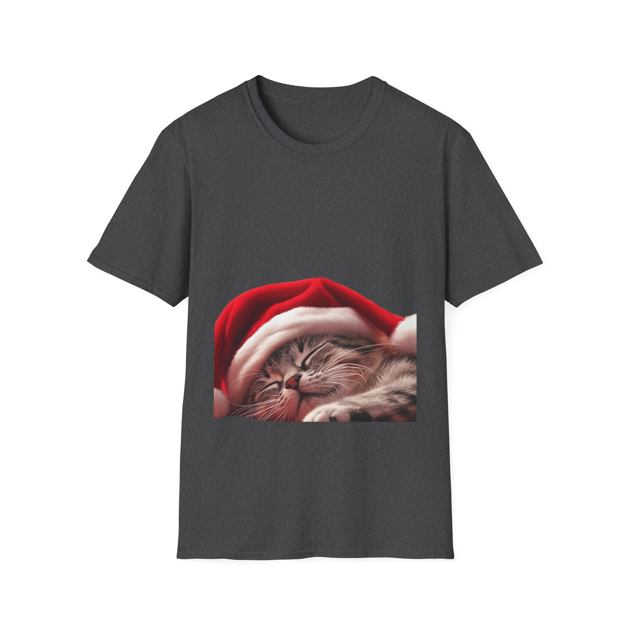 Christmas Sleeping Cat T-Shirt — Cute Holiday Kitty in Santa Hat