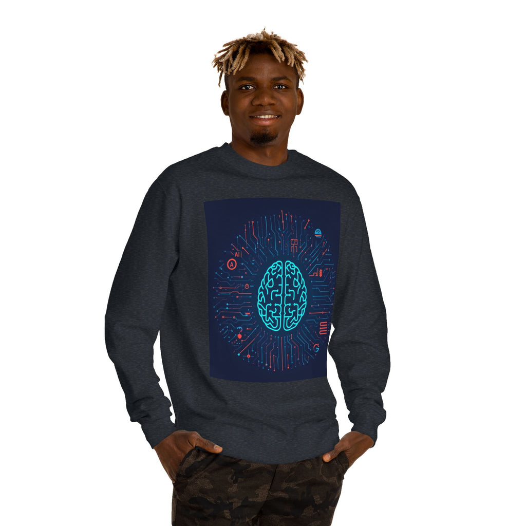 AI Brain Circuit Crewneck Sweatshirt