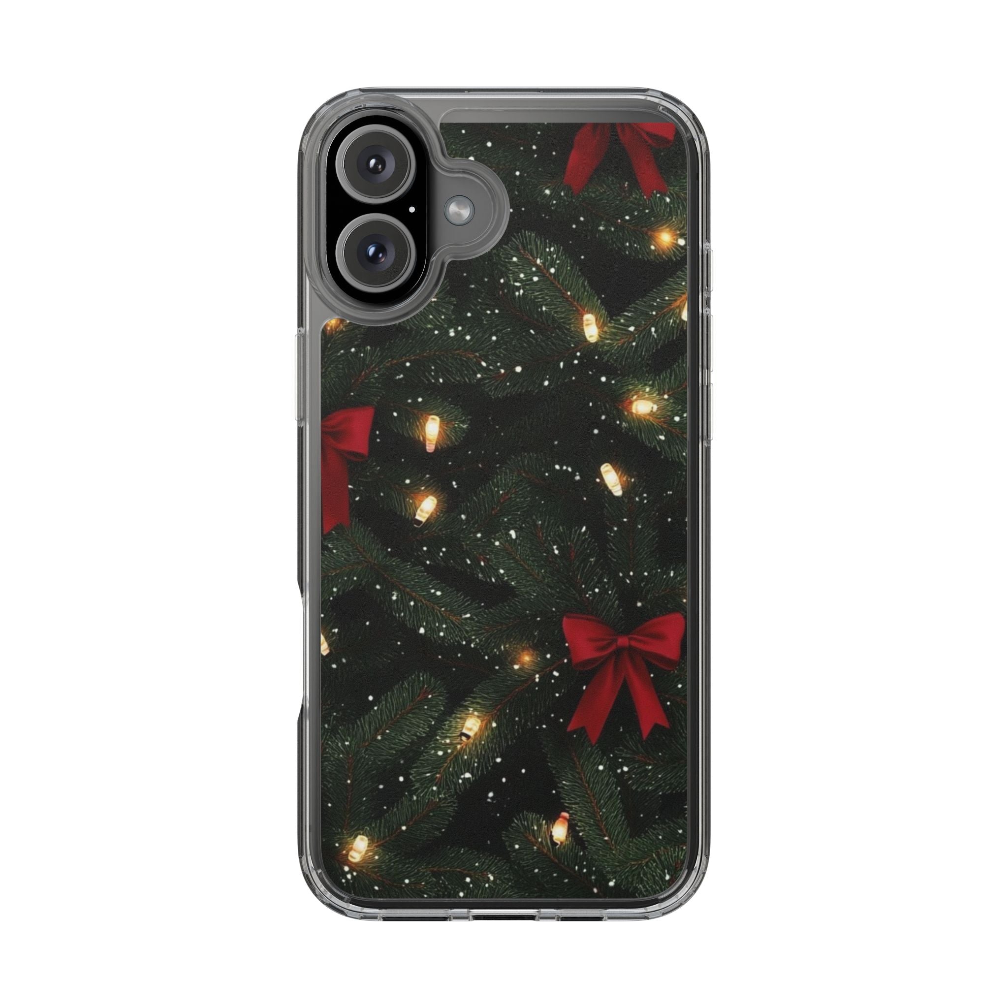 Christmas Lights & Bows Clear Phone Case