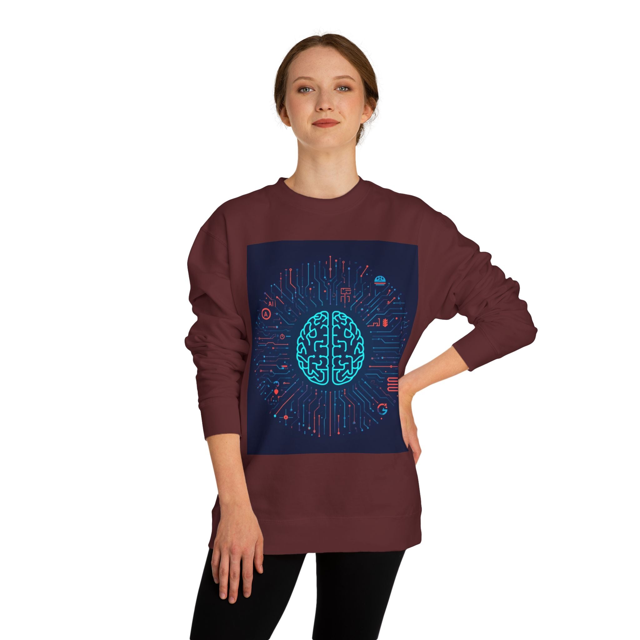 AI Brain Circuit Crewneck Sweatshirt