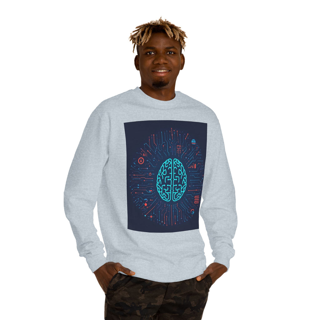 AI Brain Circuit Crewneck Sweatshirt