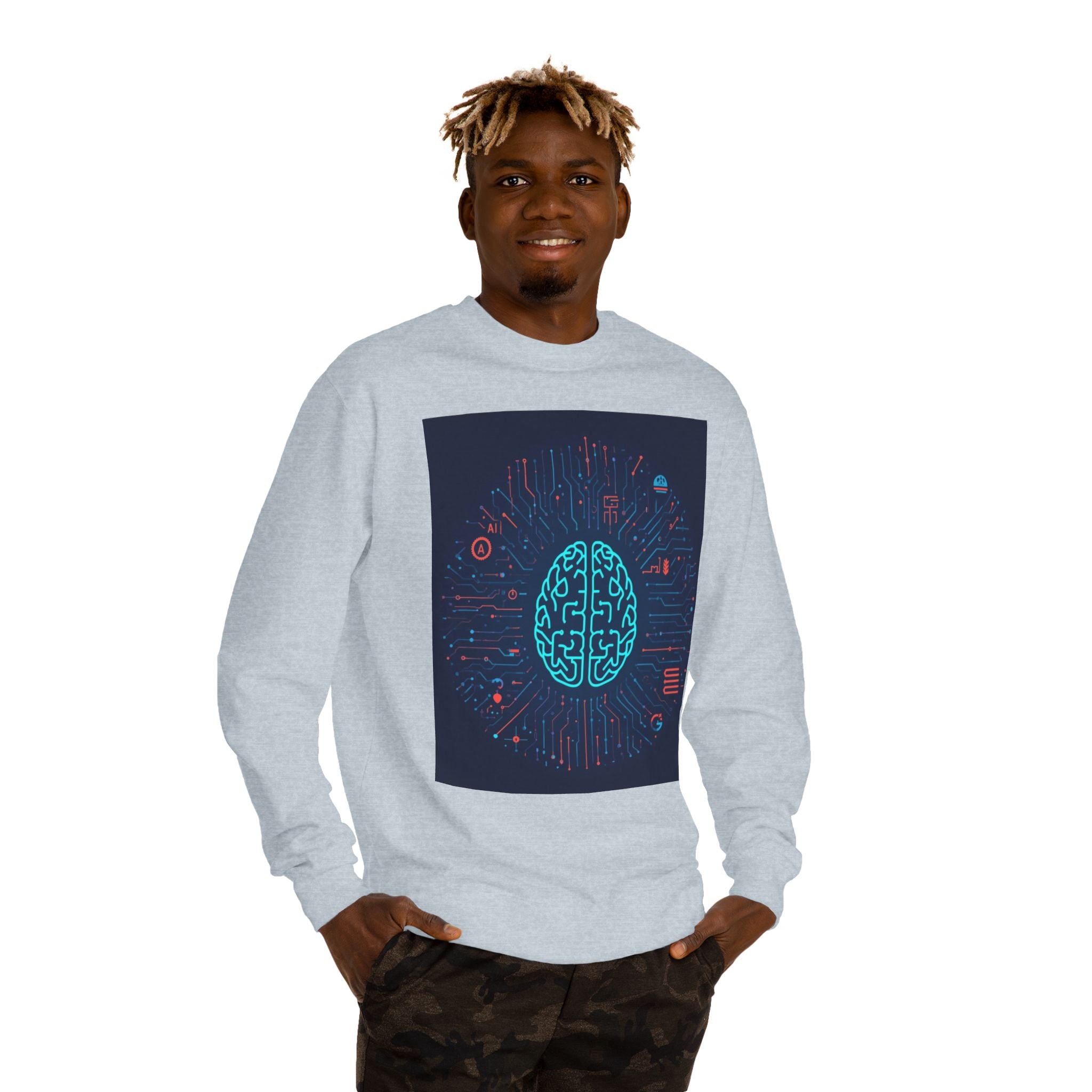 AI Brain Circuit Crewneck Sweatshirt