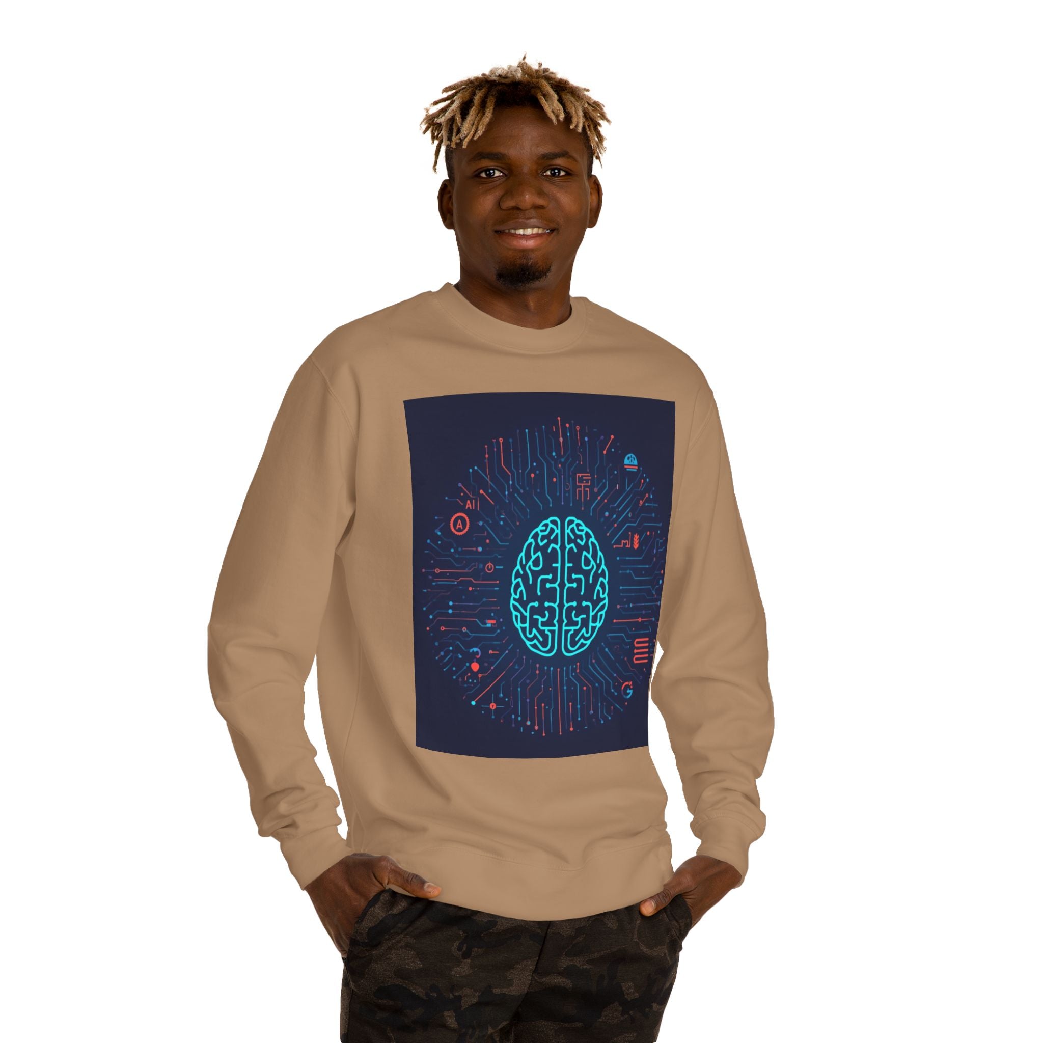 AI Brain Circuit Crewneck Sweatshirt