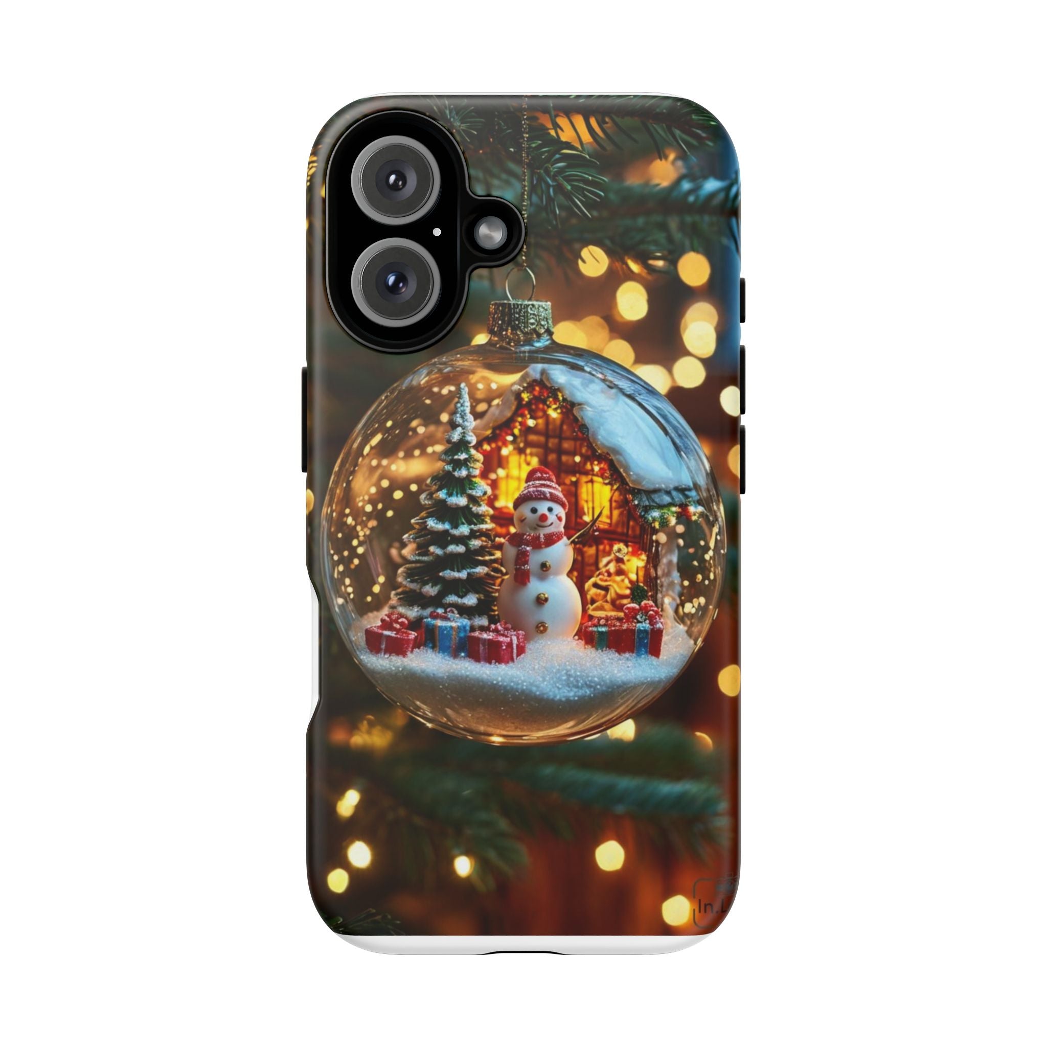 Christmas Snow Globe Phone Case — Festive Snowman Ornament Design