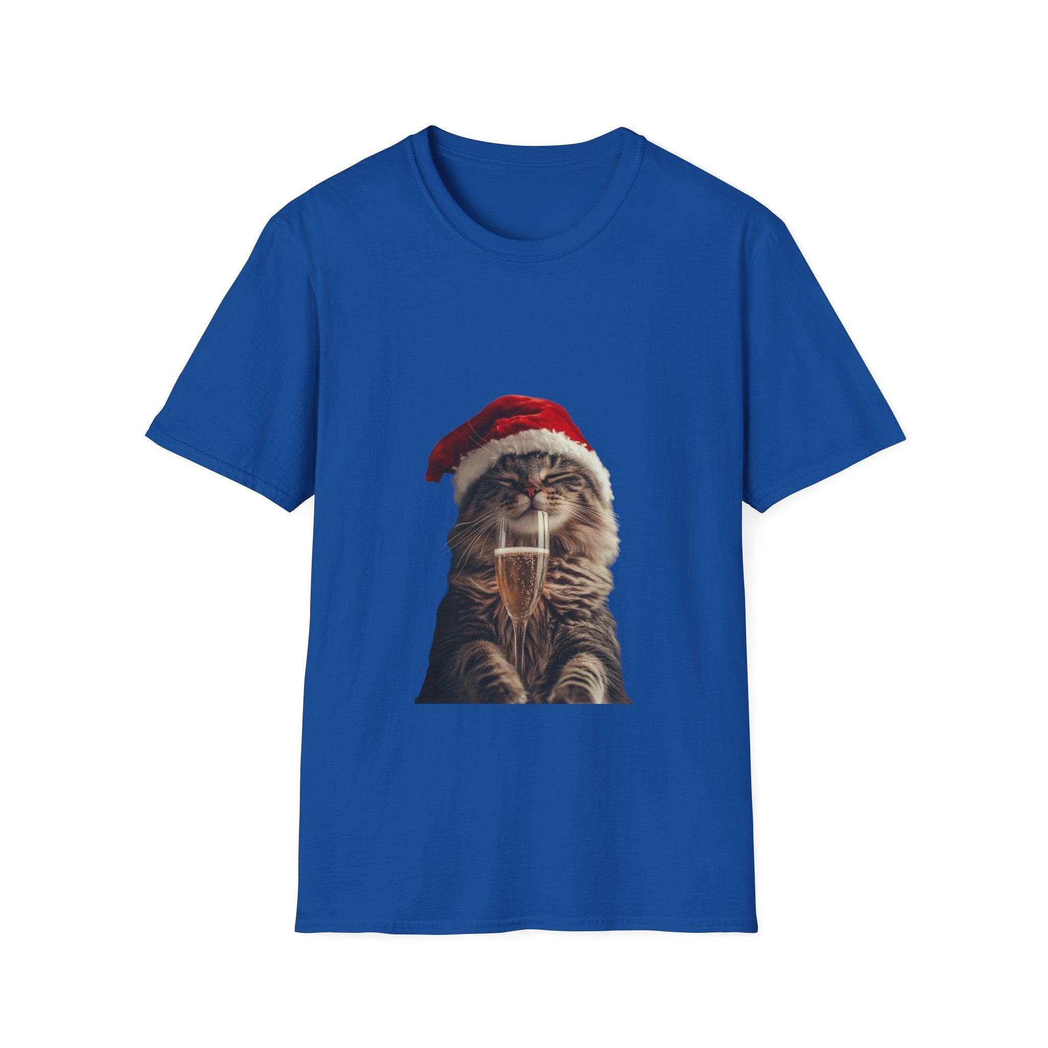 Christmas Cat T-Shirt – Cute Tabby Wearing Santa Hat Holiday Tee