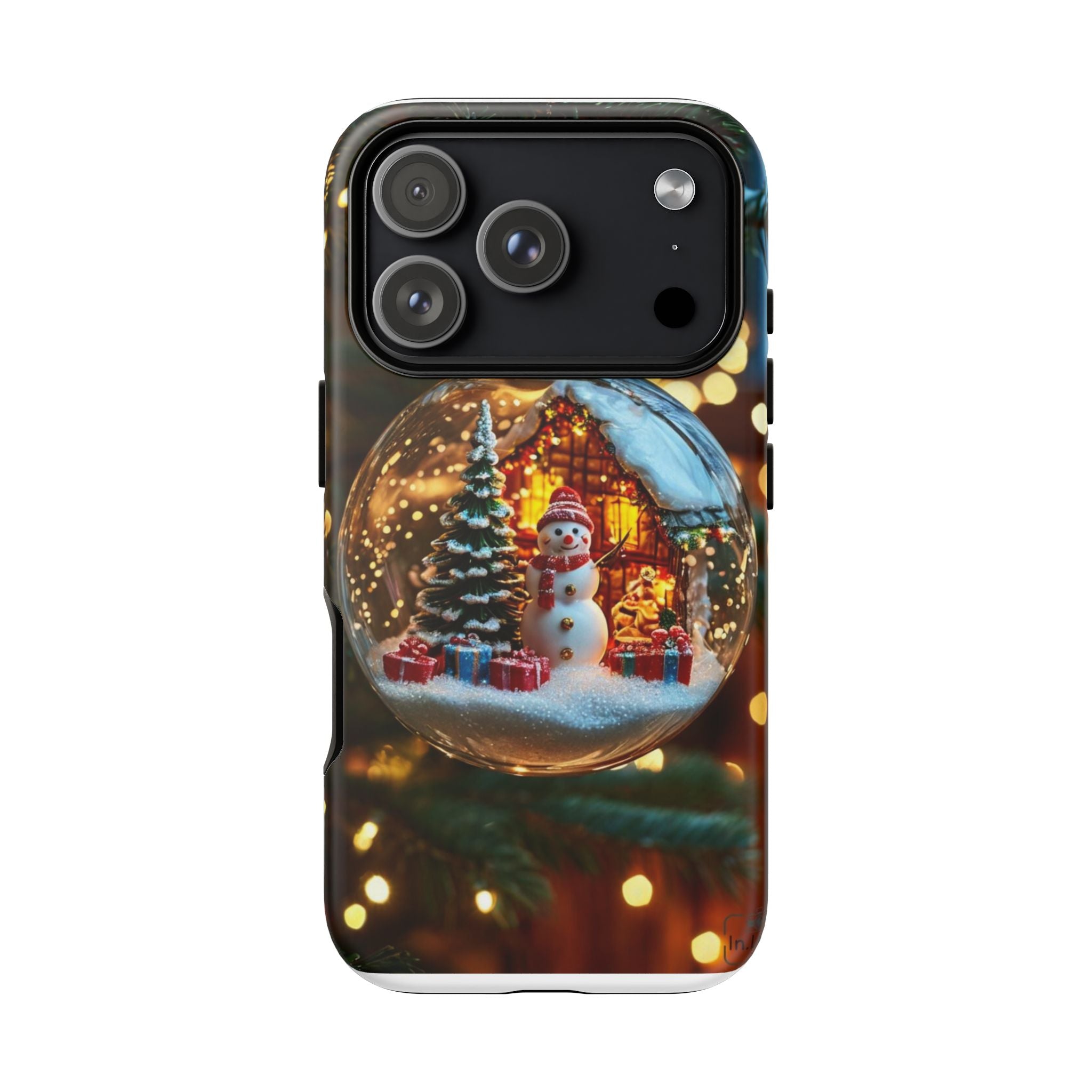 Christmas Snow Globe Phone Case — Festive Snowman Ornament Design