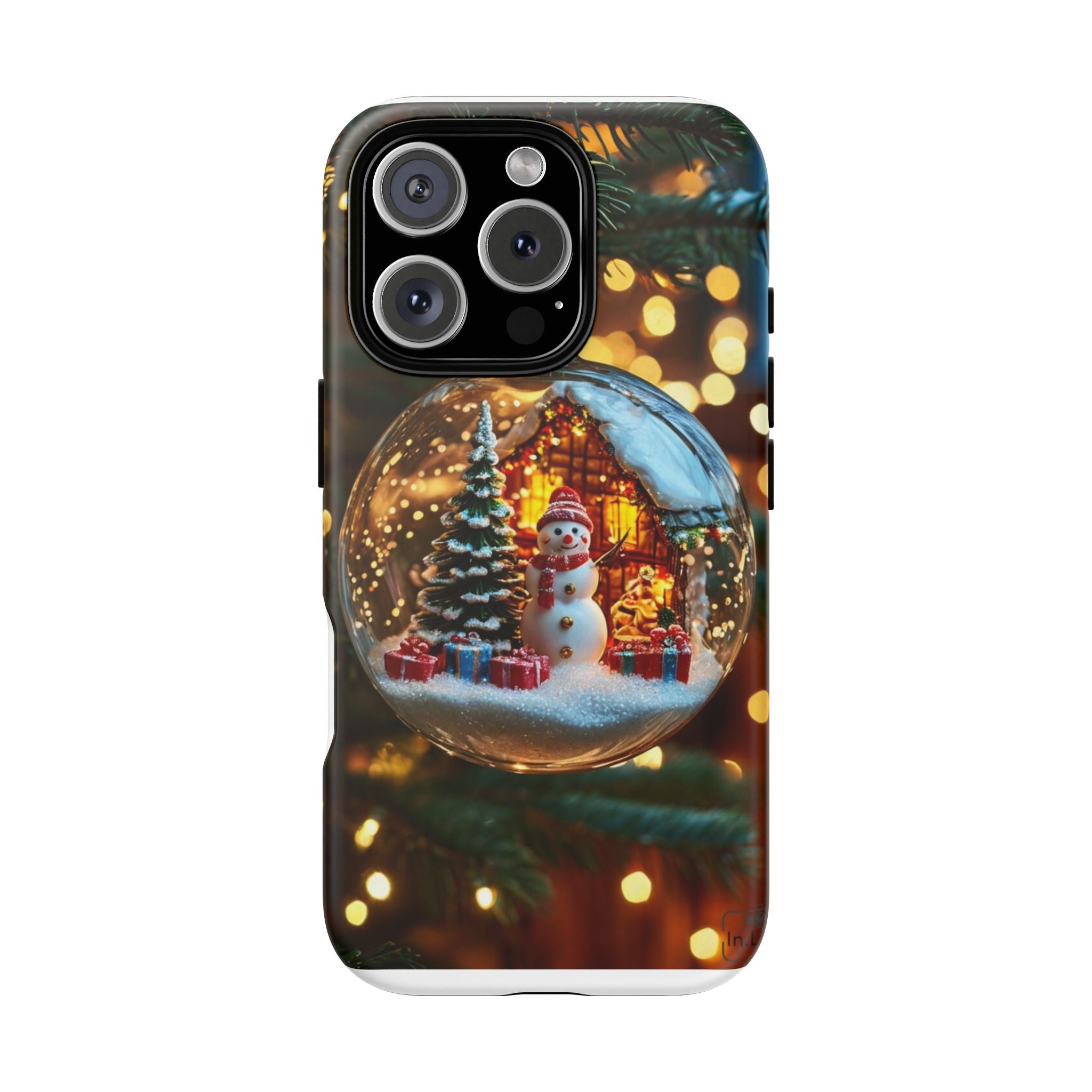 Christmas Snow Globe Phone Case — Festive Snowman Ornament Design