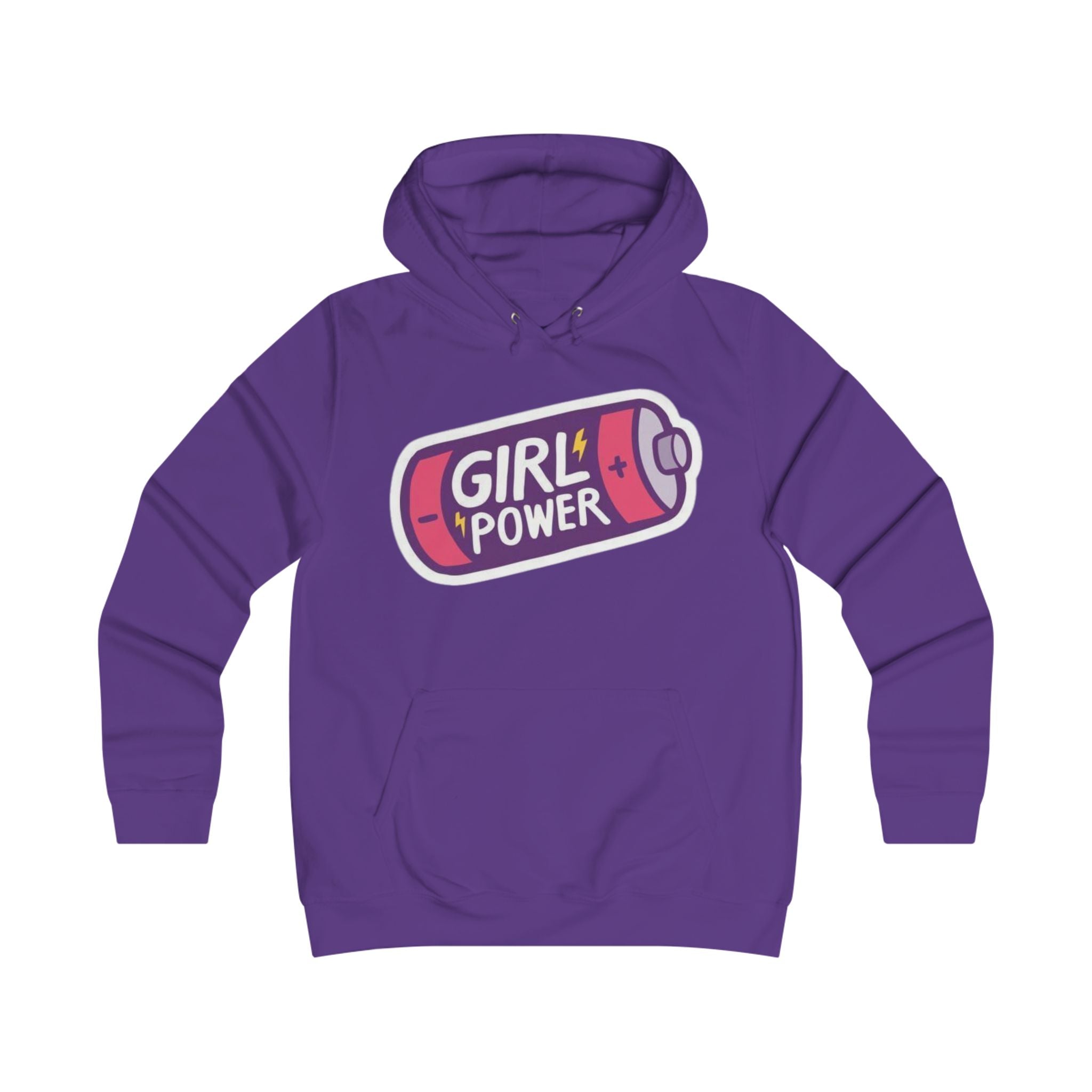 Girl Power Battery Hoodie - Feminist College Crew Pullover