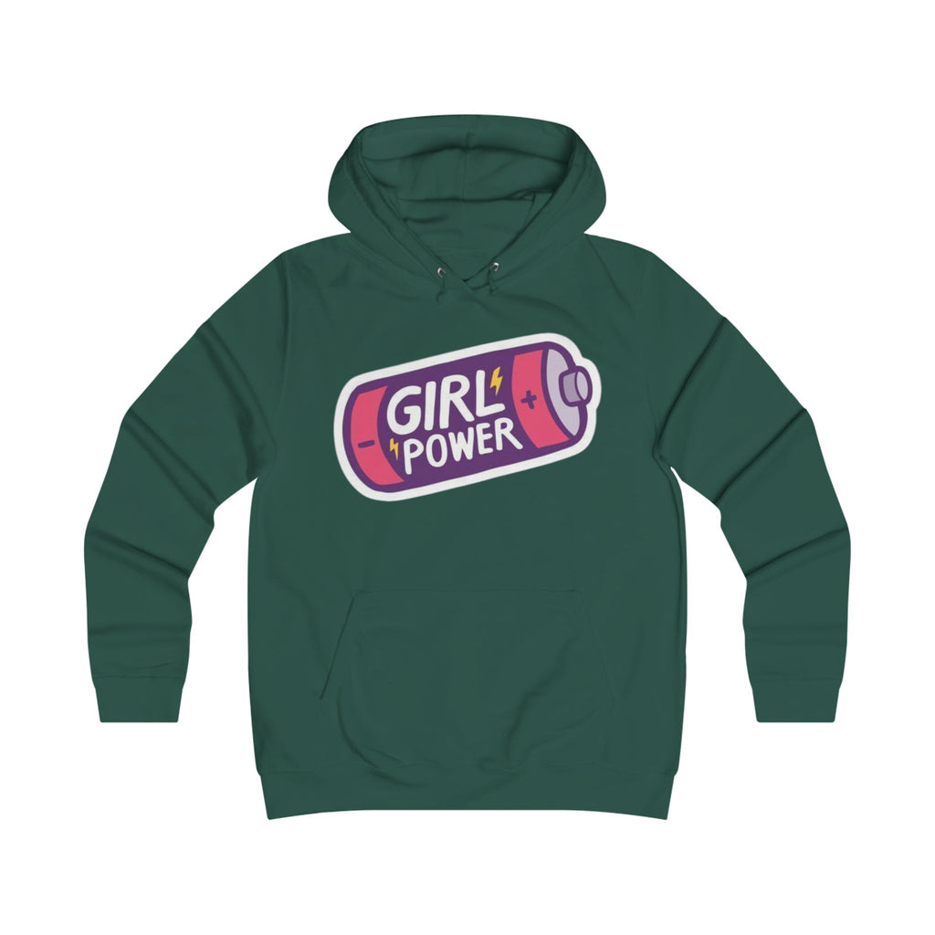Girl Power Battery Hoodie - Feminist College Crew Pullover