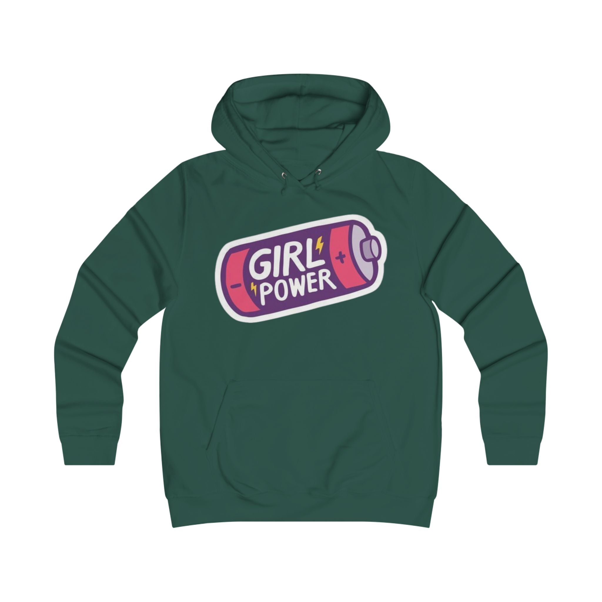 Girl Power Battery Hoodie - Feminist College Crew Pullover