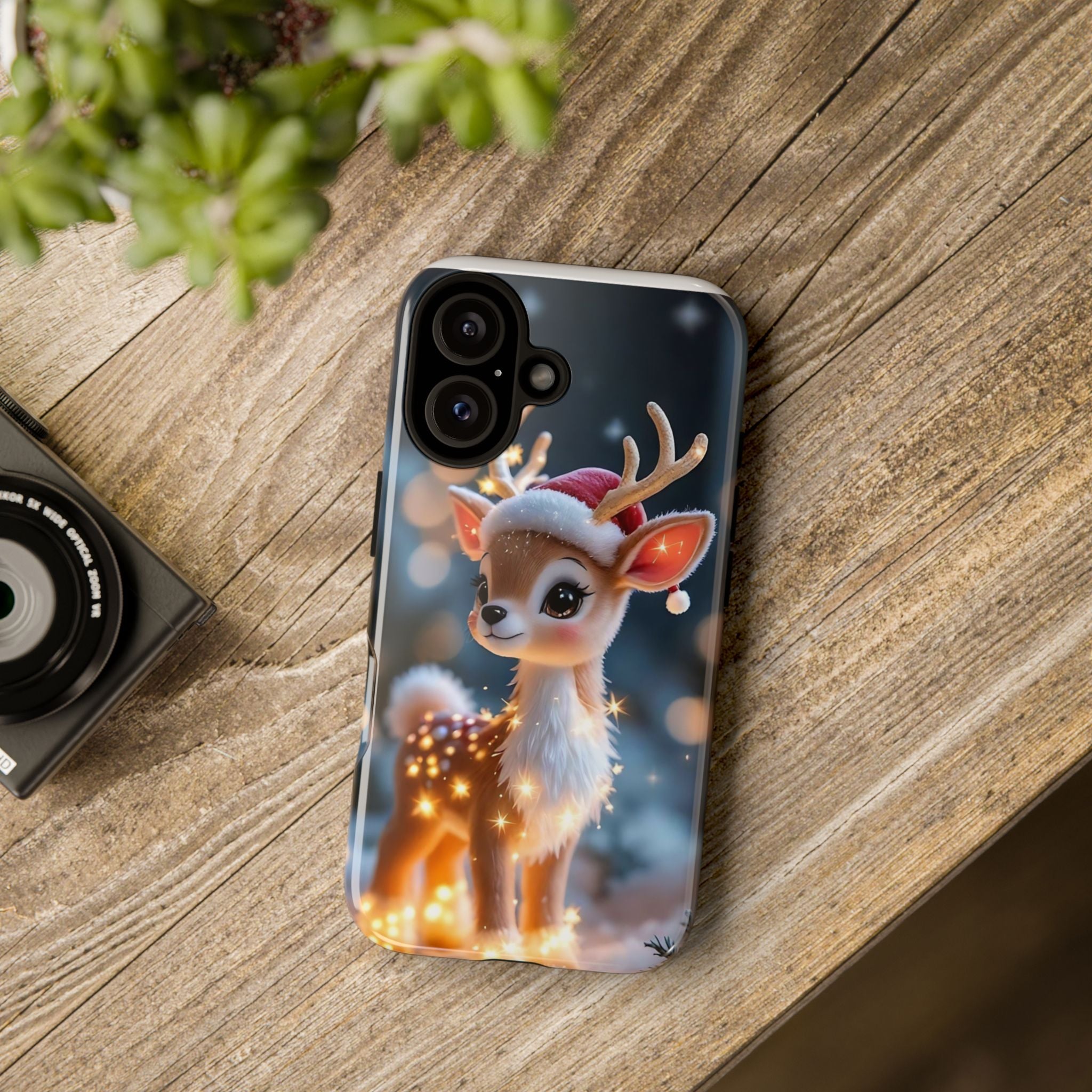 Cute Reindeer Phone Case - Christmas Holiday Protective Tough Case