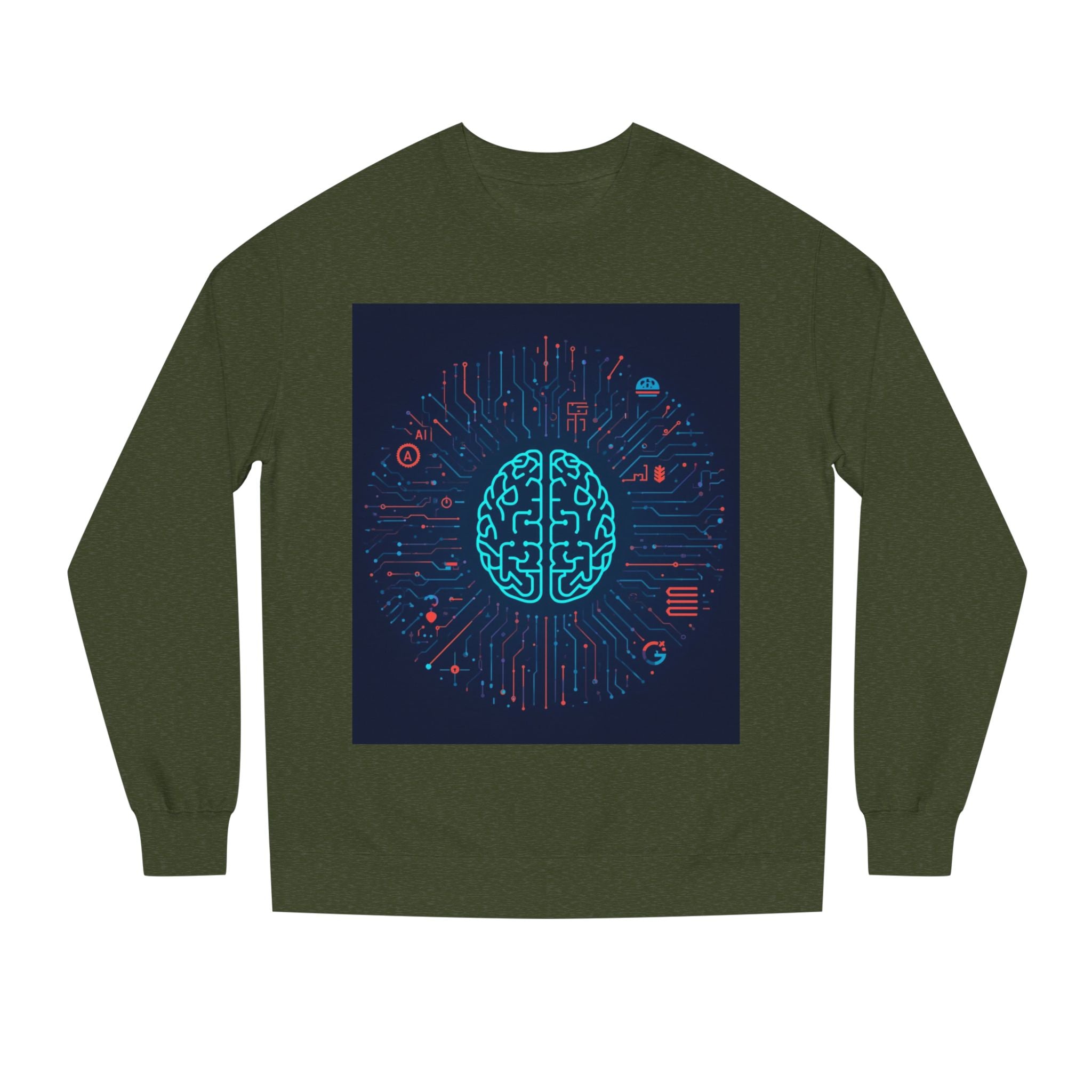 AI Brain Circuit Crewneck Sweatshirt