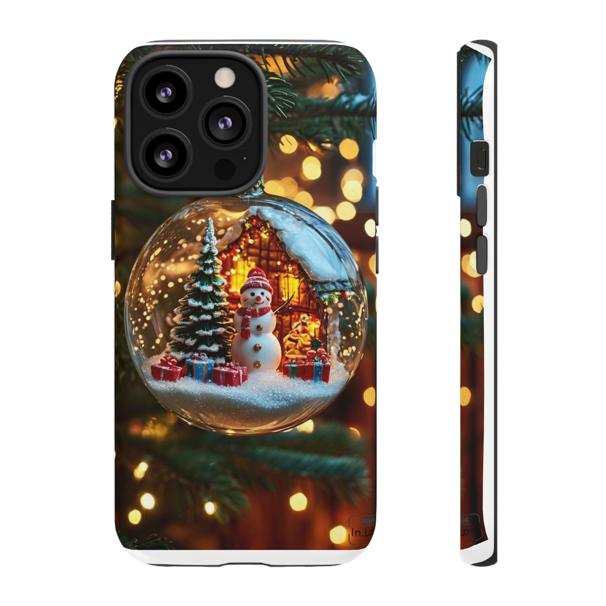 Christmas Snow Globe Phone Case — Festive Snowman Ornament Design