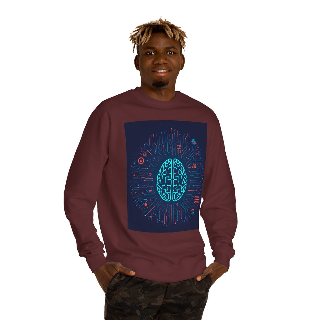 AI Brain Circuit Crewneck Sweatshirt