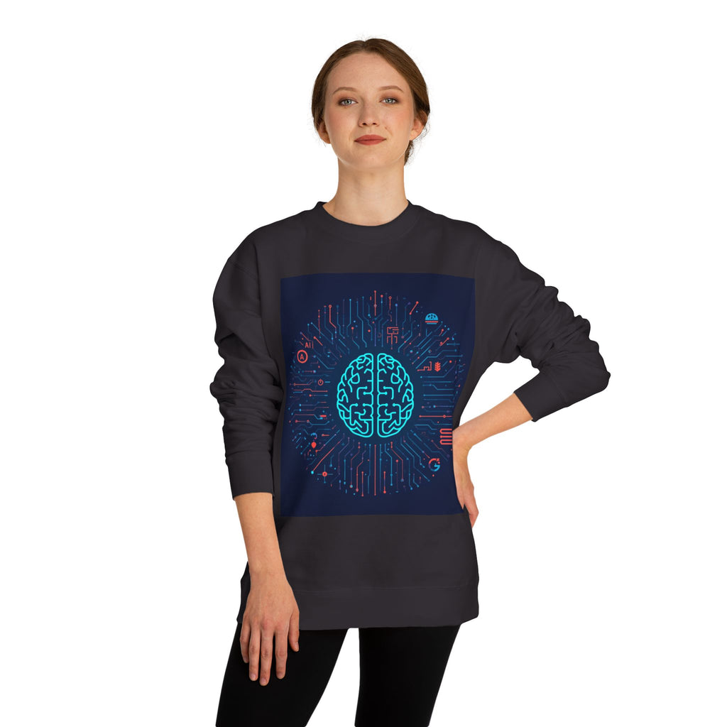 AI Brain Circuit Crewneck Sweatshirt